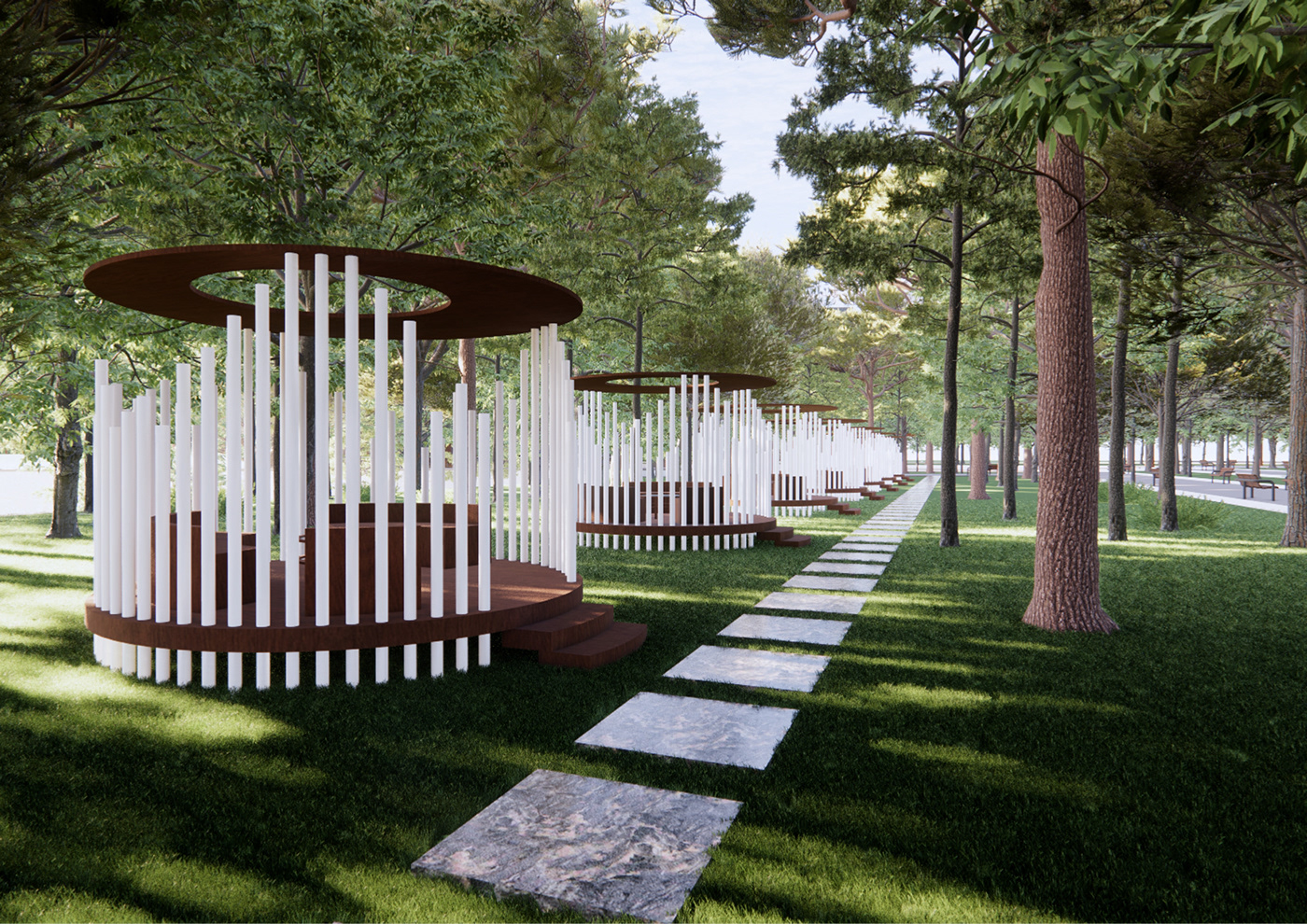 Park Landscape architecture Render visualization 3D interior design  exterior parks design