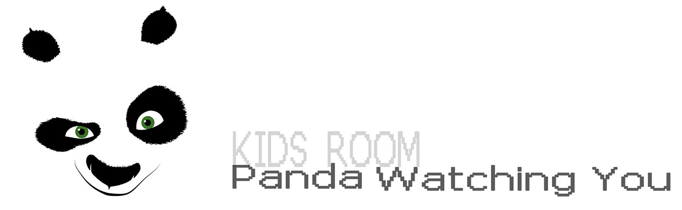 modern kids children boys designs Interior Powerful Panda  blue bedroom