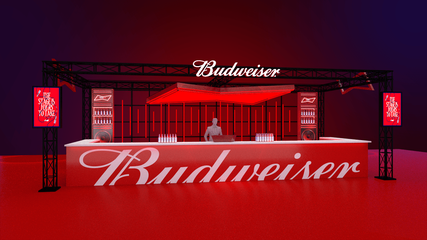 3D Budweiser booth activation genfest visual identity Graphic Designer Social media post Advertising  brand identity
