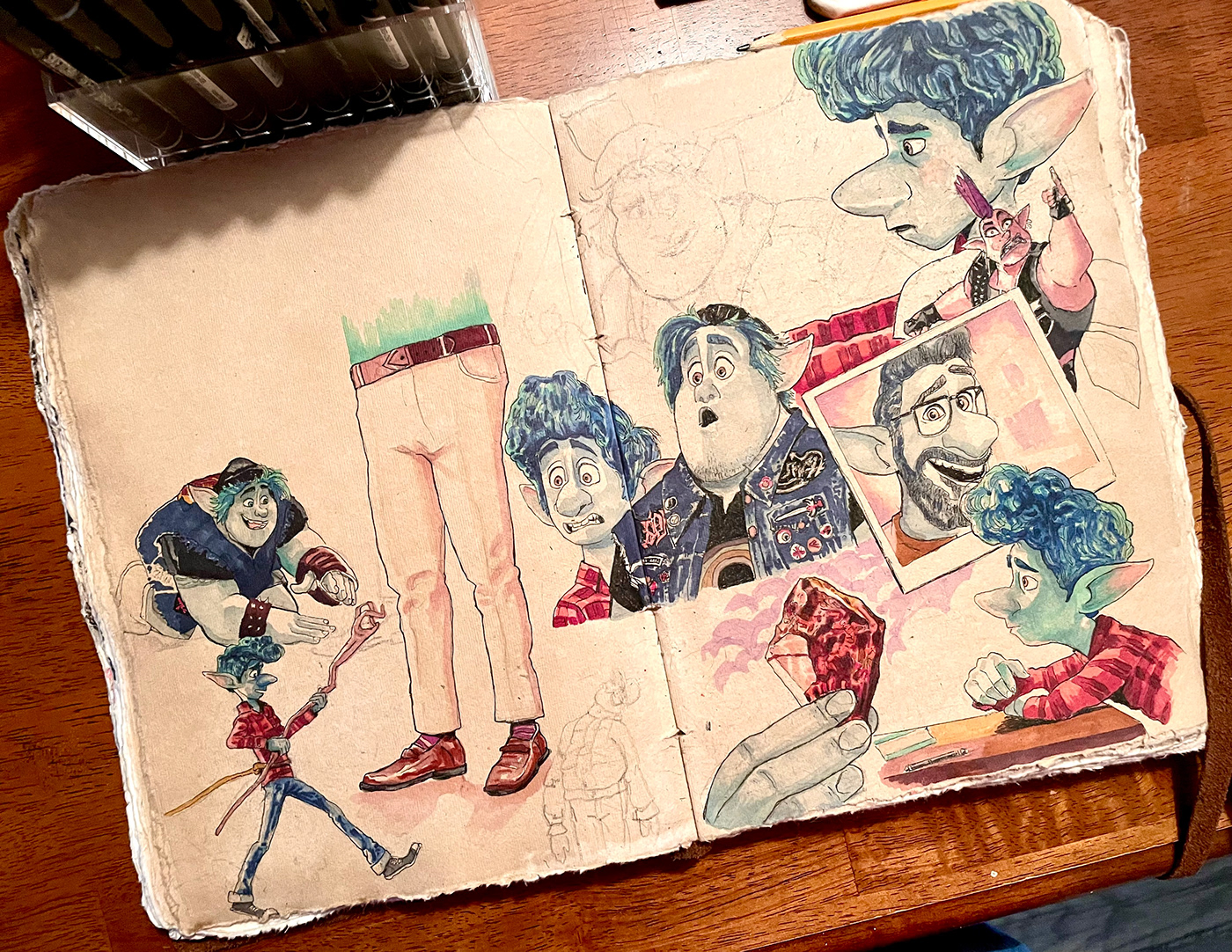 markers Onward pixar sketch sketchbook