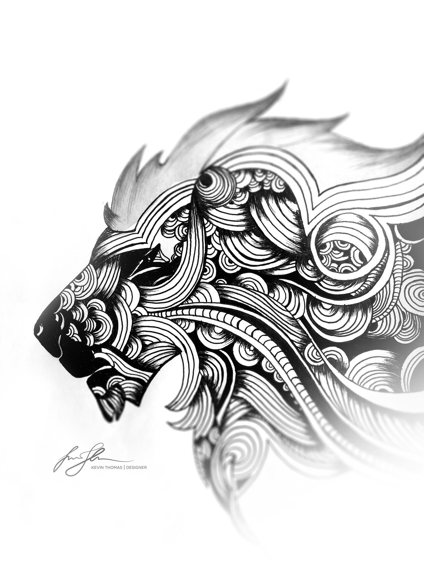 lion sketch inkart pencil Leo roar ink doodle