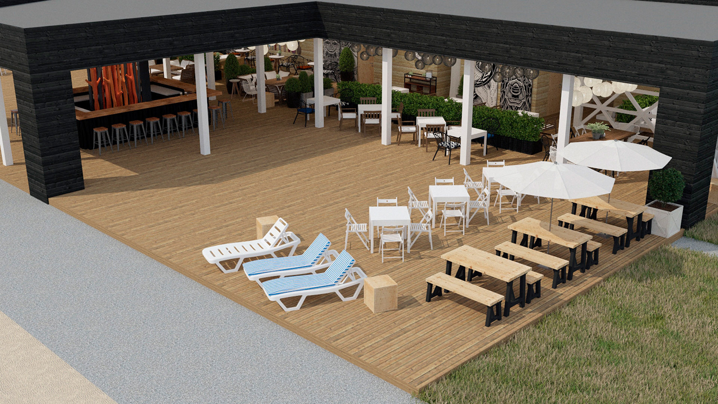 3D architecture beach exterior exterior design Exterior rendering Landscape Render resort пляж