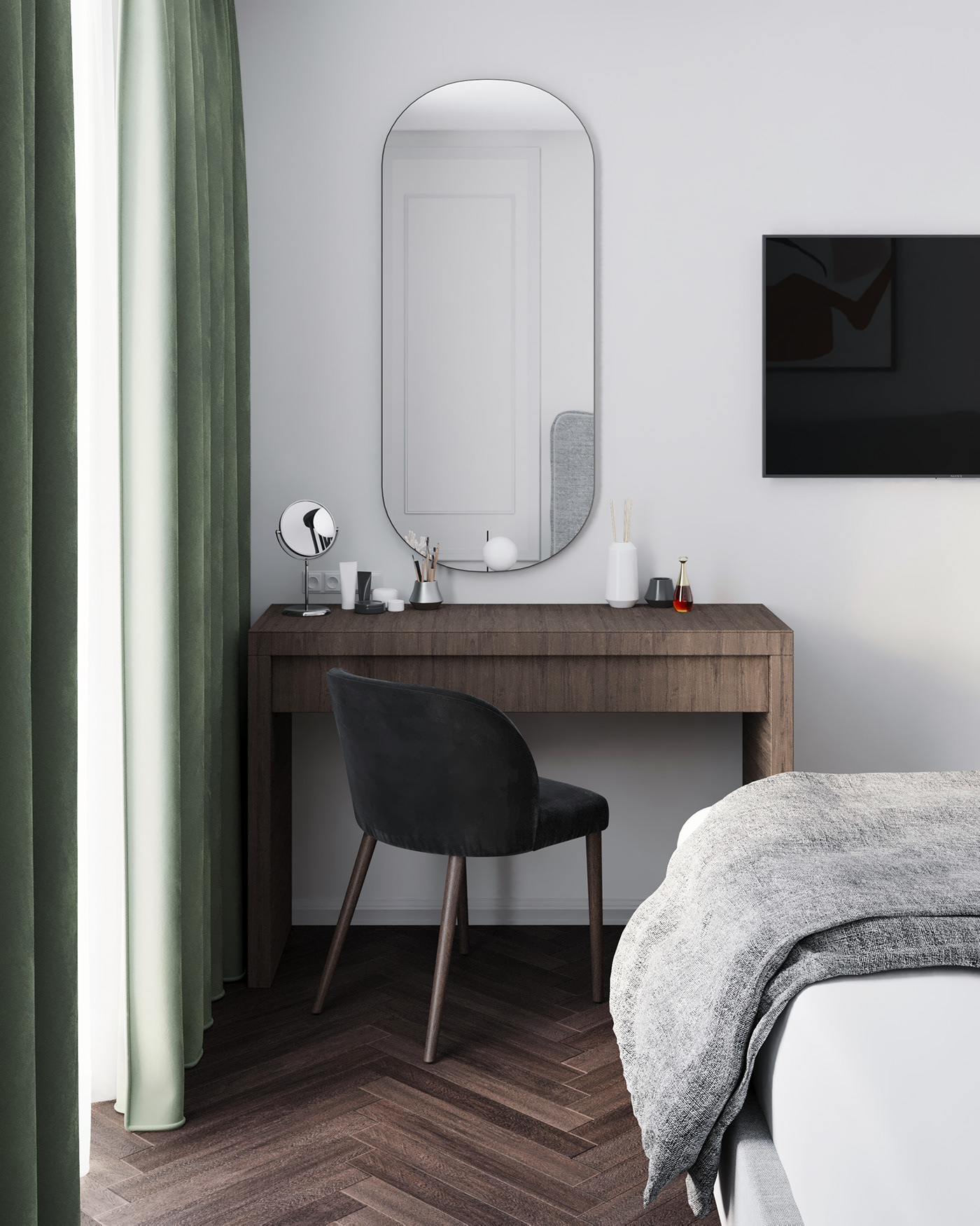 bedroom interior design  visualization 3ds max Interior design rendering 3D modern corona