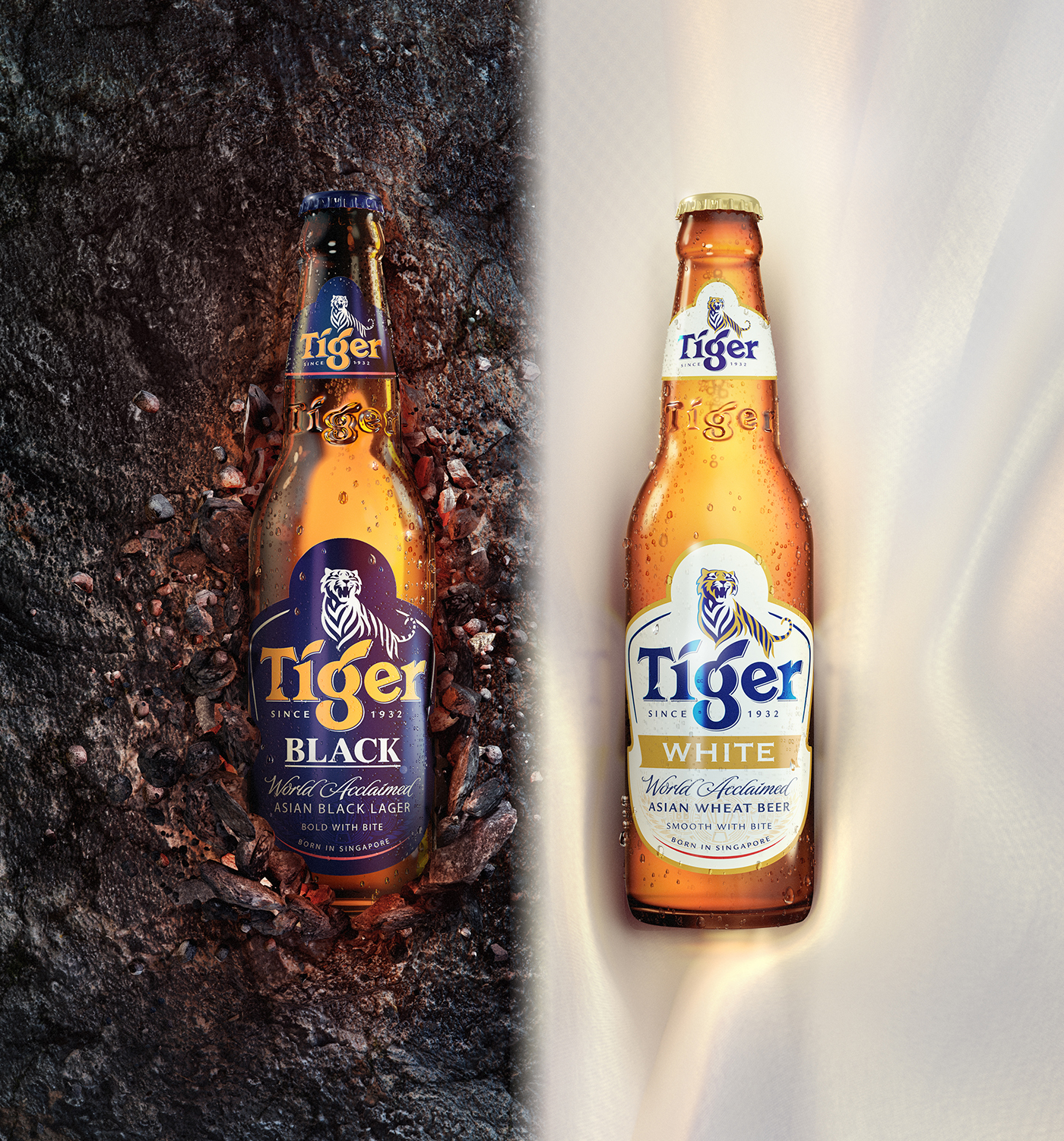 tiger beer bold smooth bottle rock cloth glass Tiger Beer