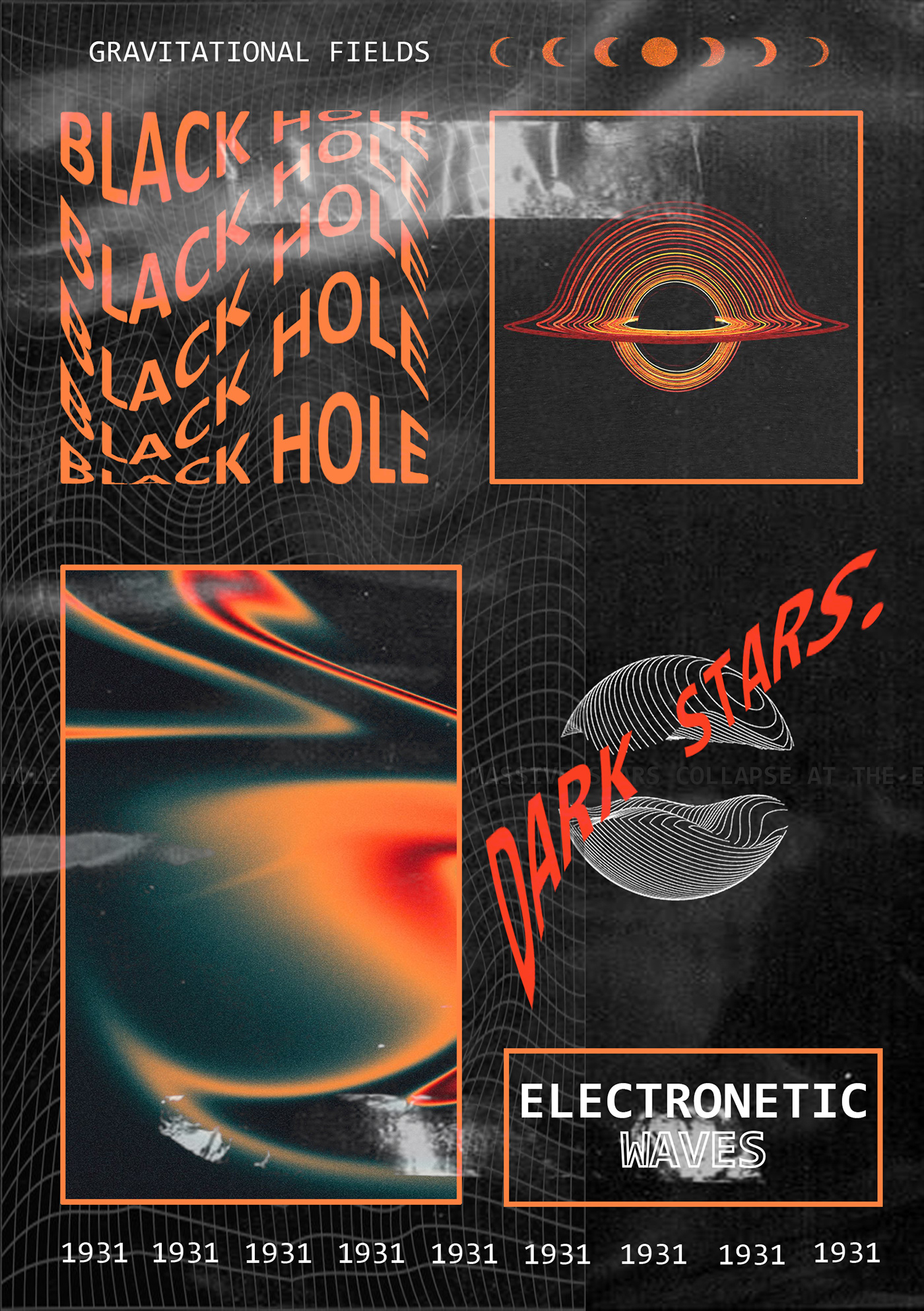 BLACK HOLE brutalist poster