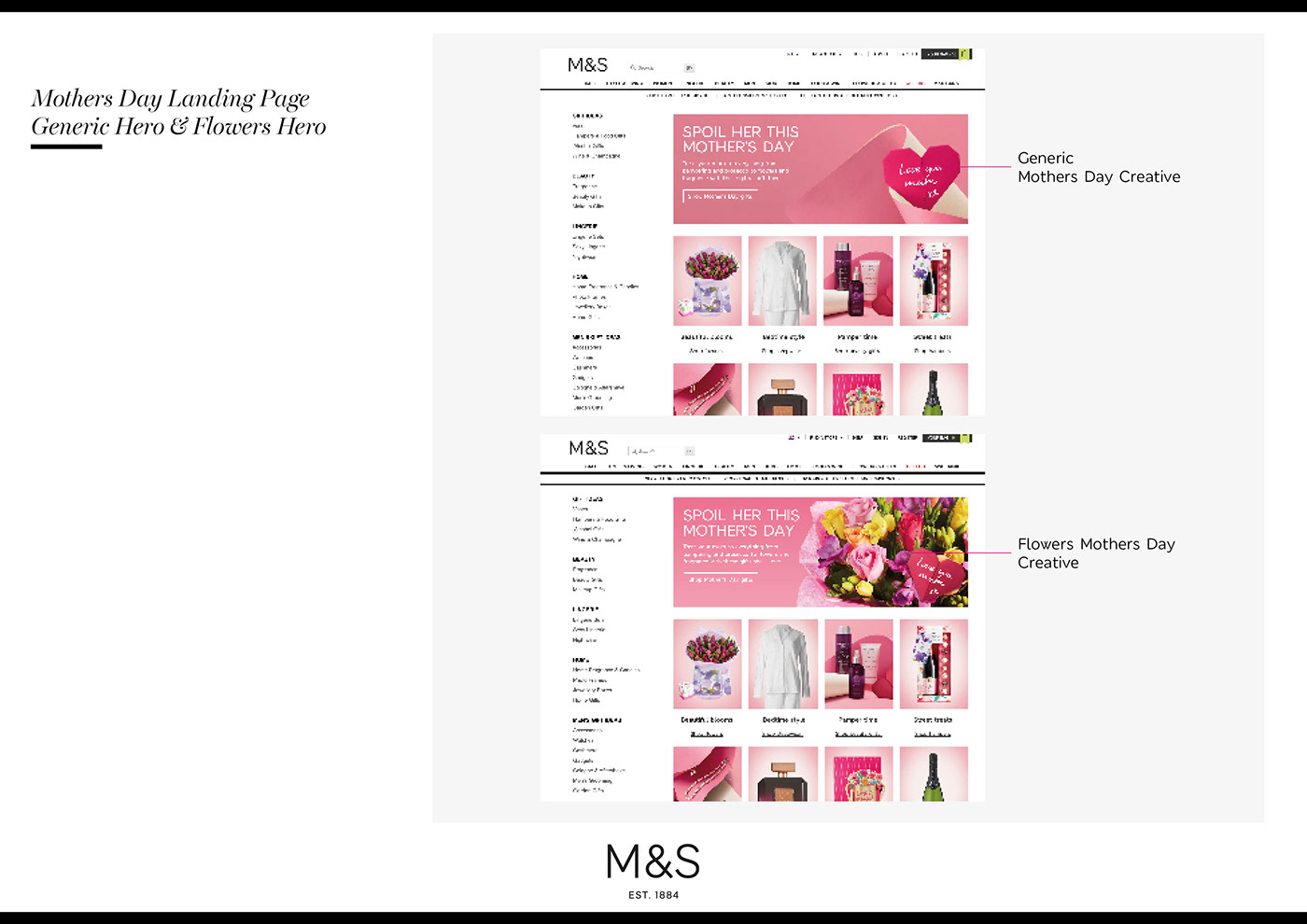campaign Retail Fashion  mothers day M&S marks and spencer Web Design  ui design valentines day