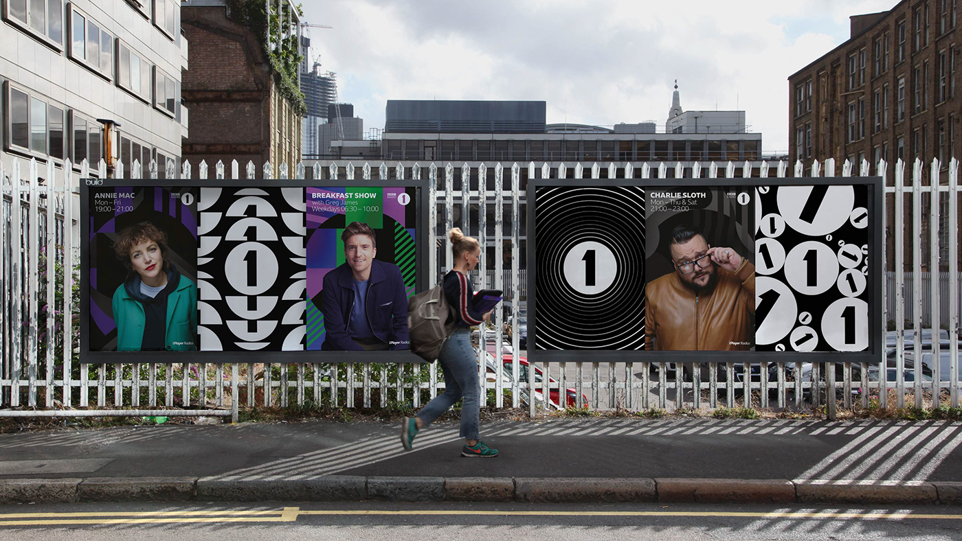 bbc radio 1 music branding  system graphic language bilboard Mother Design