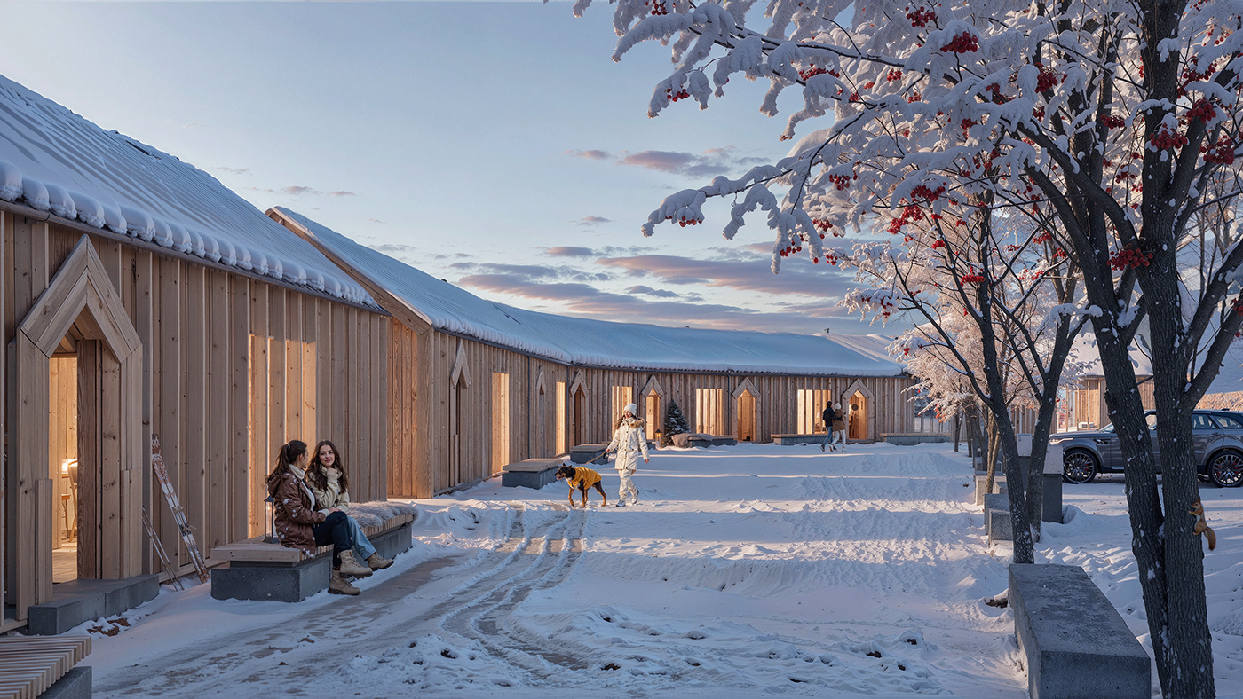 stable diffusion ai corona 3ds max Sweden winter arhitecture visualization archviz exterior