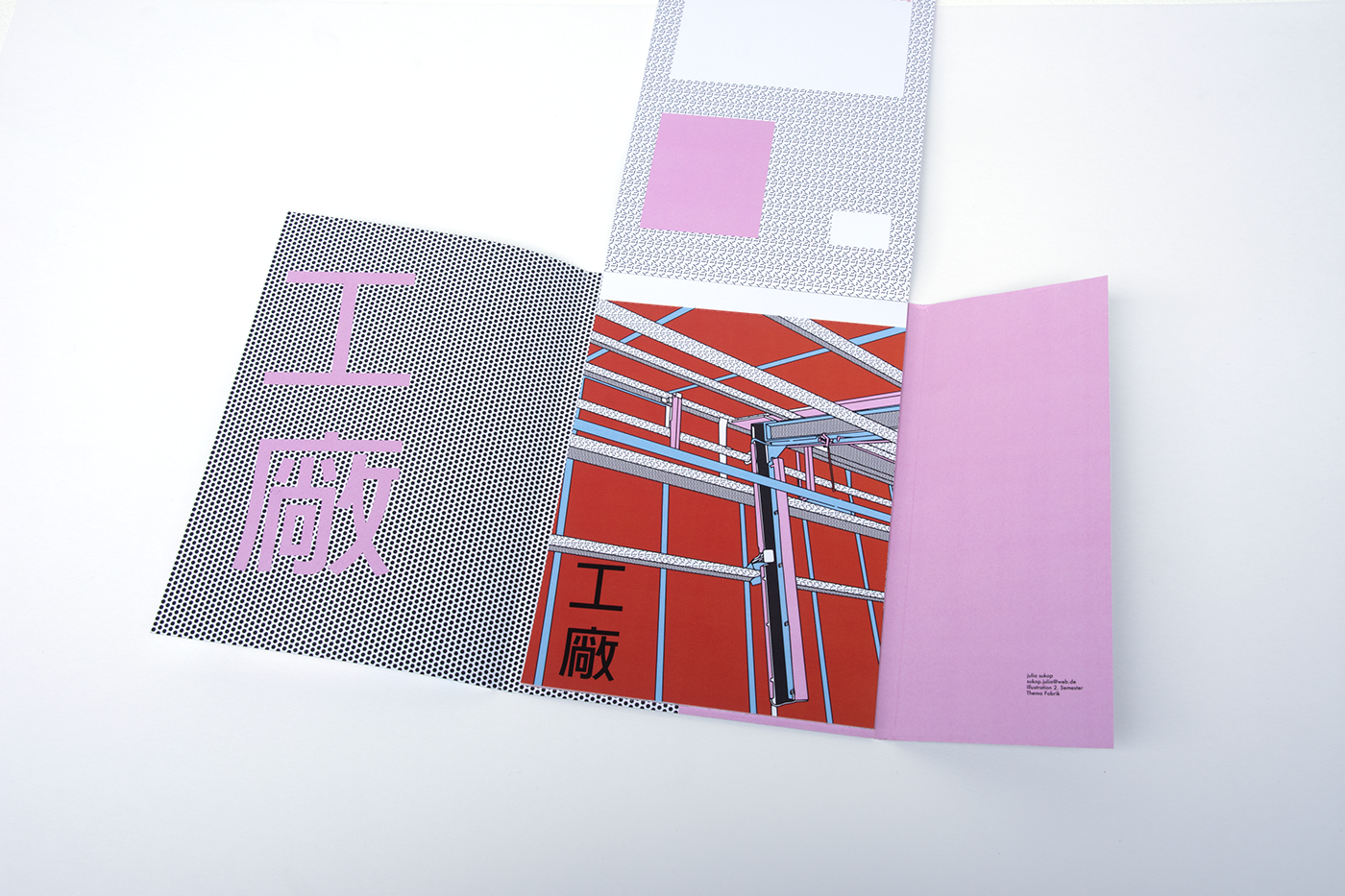 postcard factory mechanical study pattern chinese illu