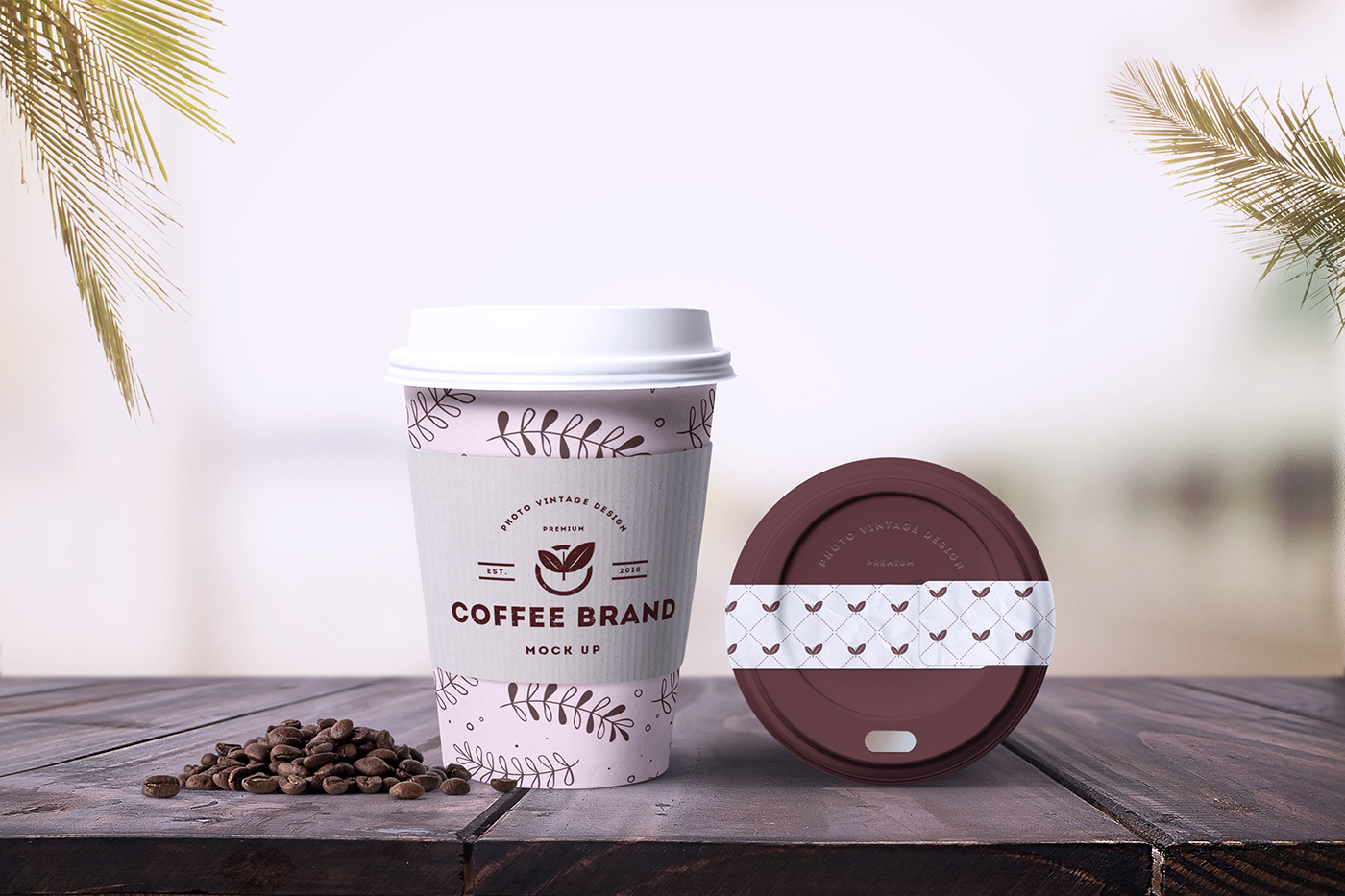 coffee cup sugar Packaging mock-up Branding coffee vintage espresso lid cup coffee coffee beans