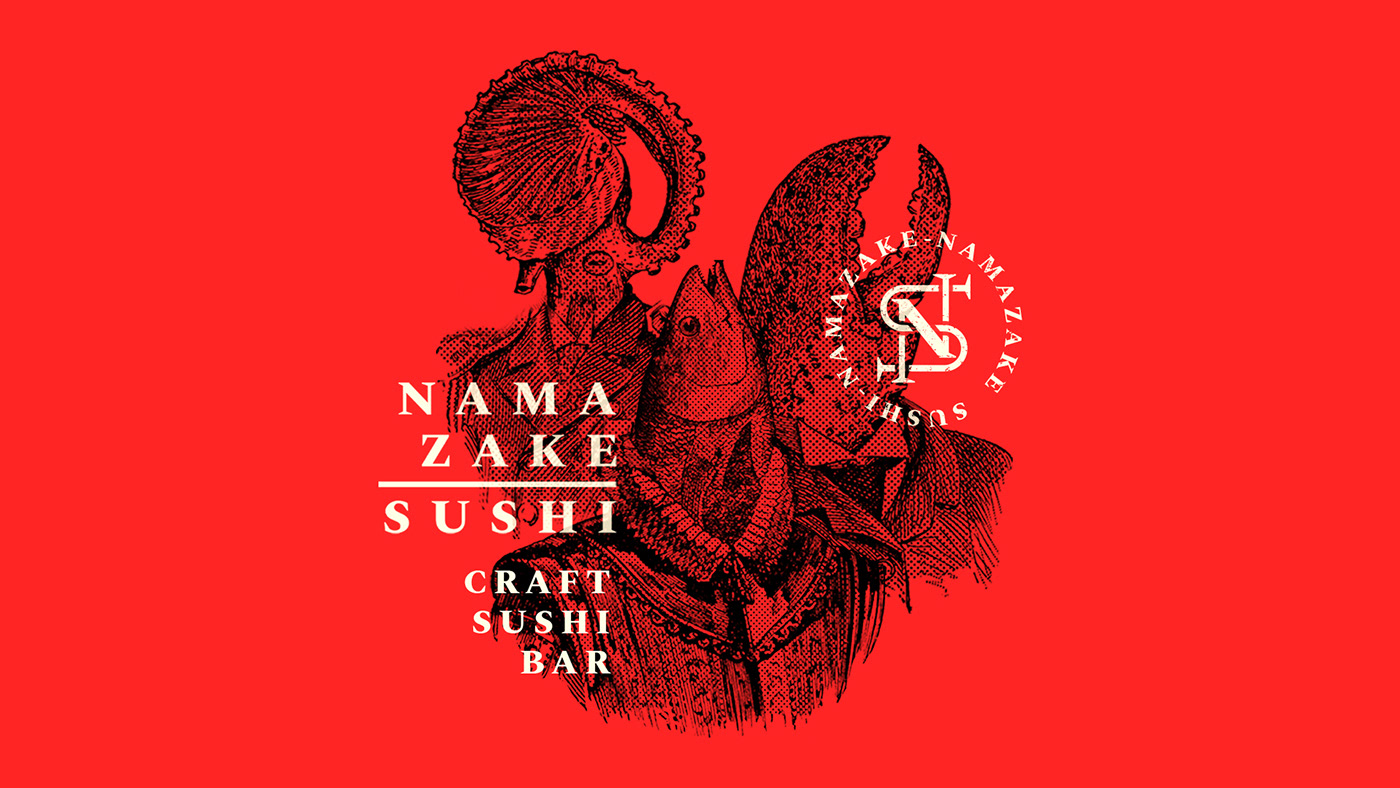 japan Sushi ILLUSTRATION  engraving art direction  Asian Food craft brand identity branding  Advertising 