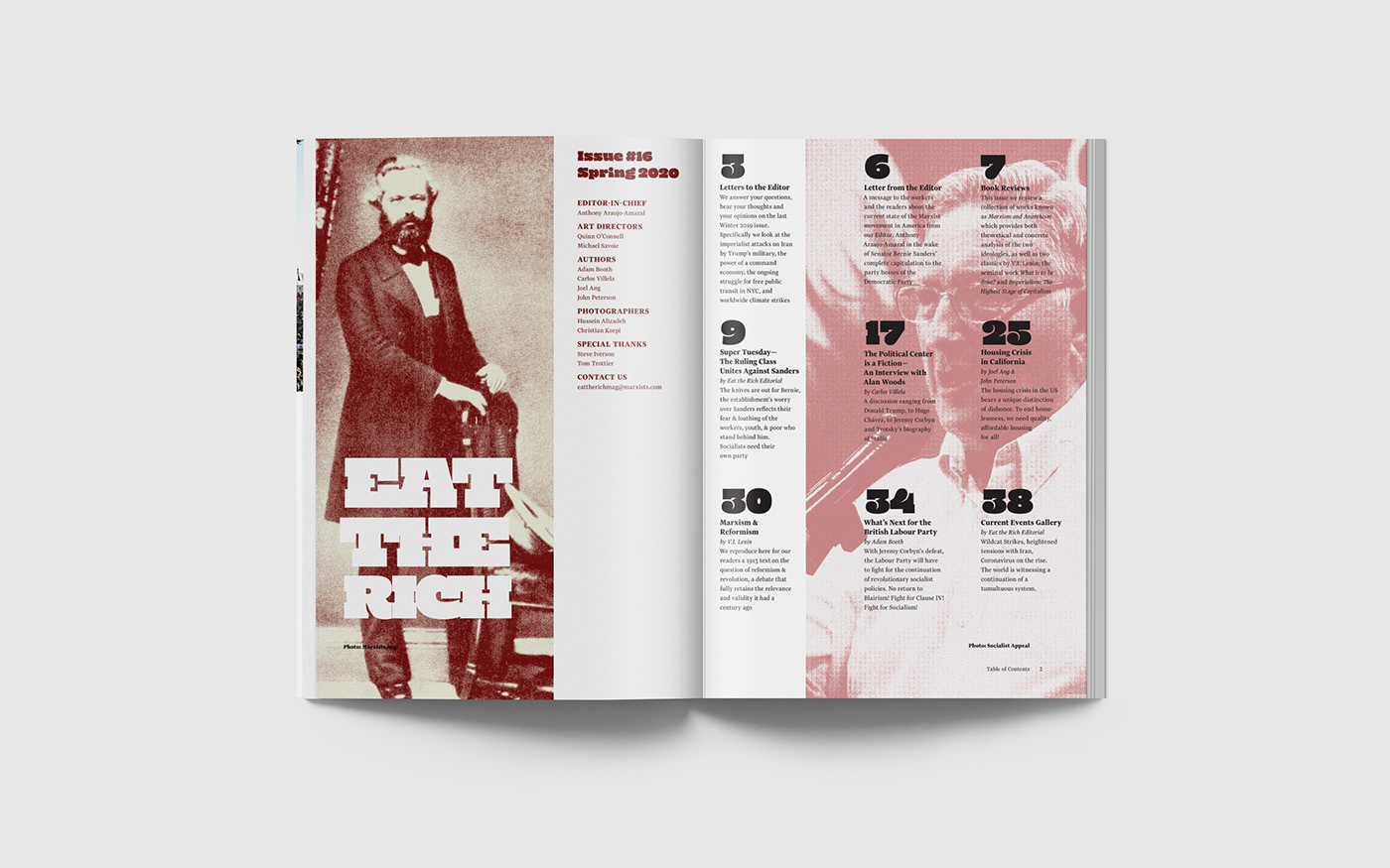 america bernie halftone Layout Design magazine marxism politics socialism editorial design  equality