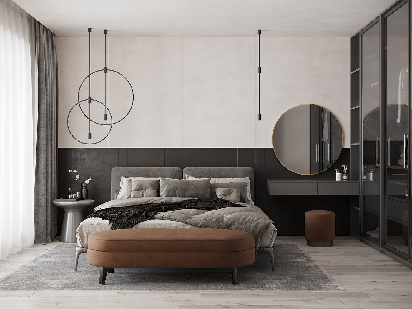 apartment art bedroom bedroominterior CGI contemporary design interiordesign interiorideas poliform