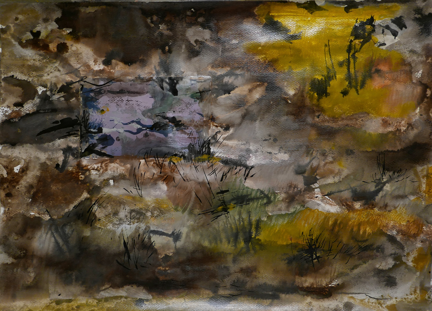 gaza War destruction Transition painting   Landscape abstract Moorland peel swamp
