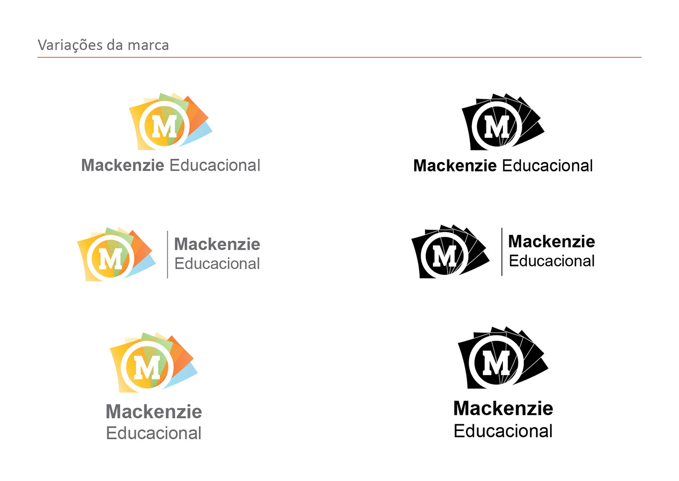 branding  marca Mackenzie educacional Ensino sistema Cores LIVROS