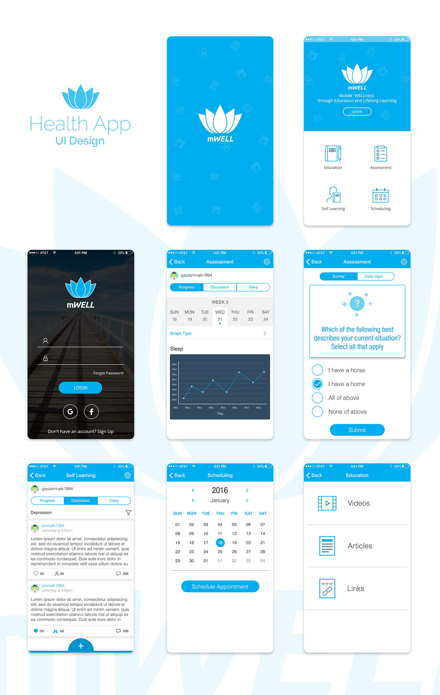 UI ui design design mobile mobile design Health app Health App medical Wellness