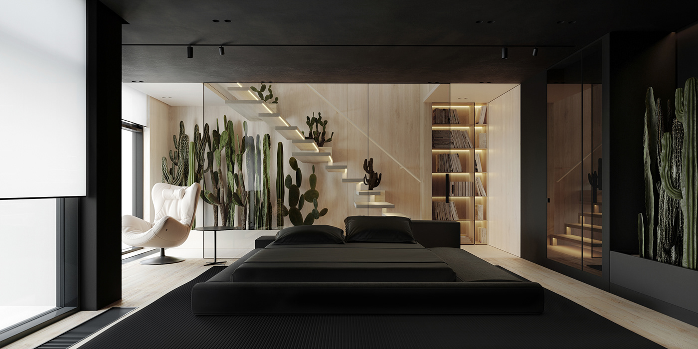 3ds max bedroom corona interior design  Render visualization