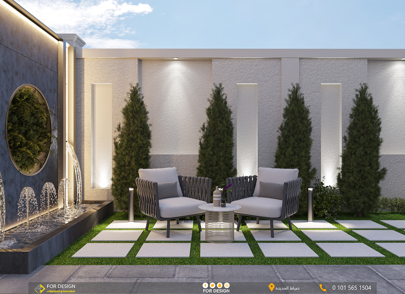 architecture exterior Render 3ds max vray Landscape design garden home modern