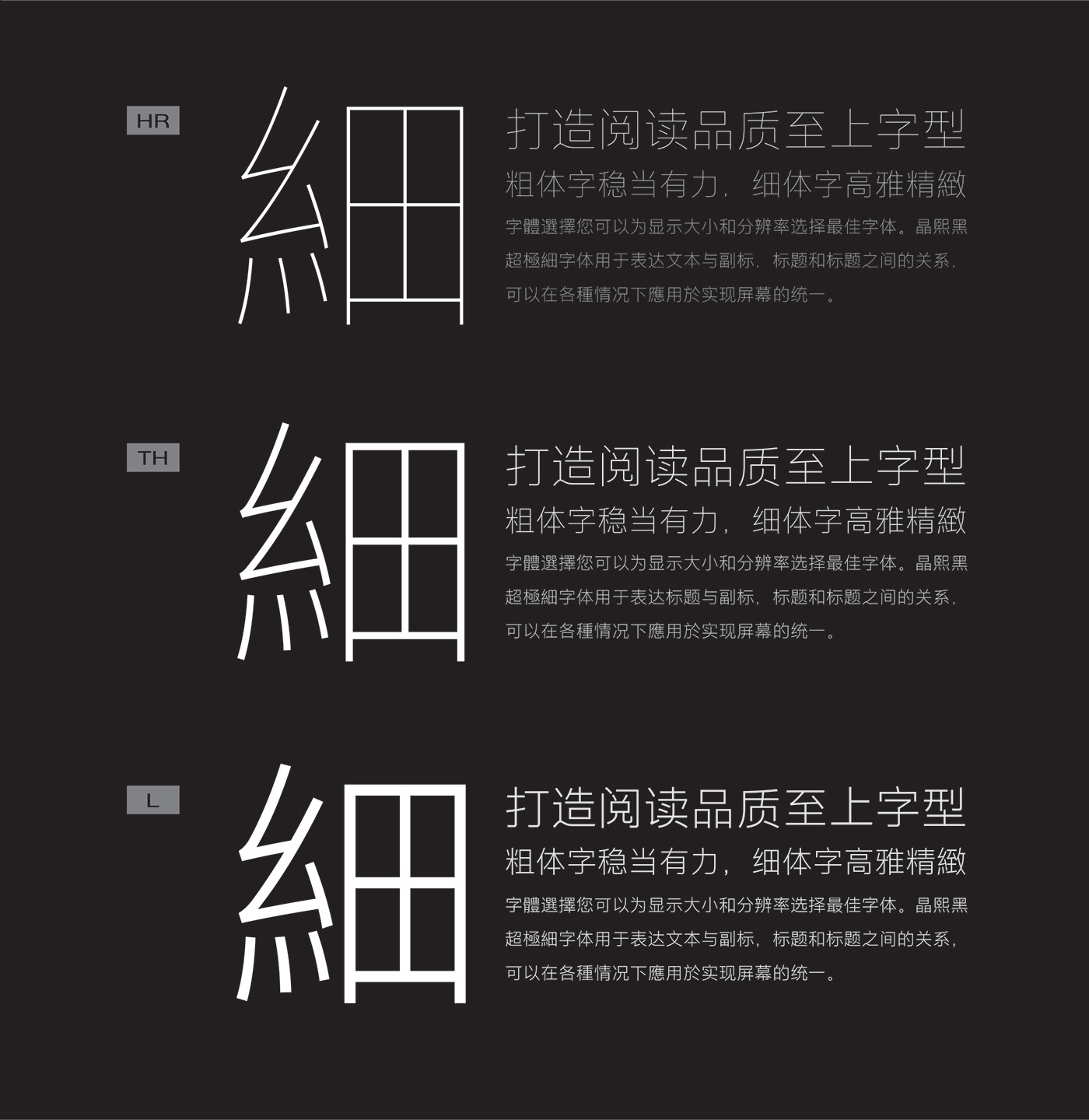 typography   font chinese sans serif Global hair thin