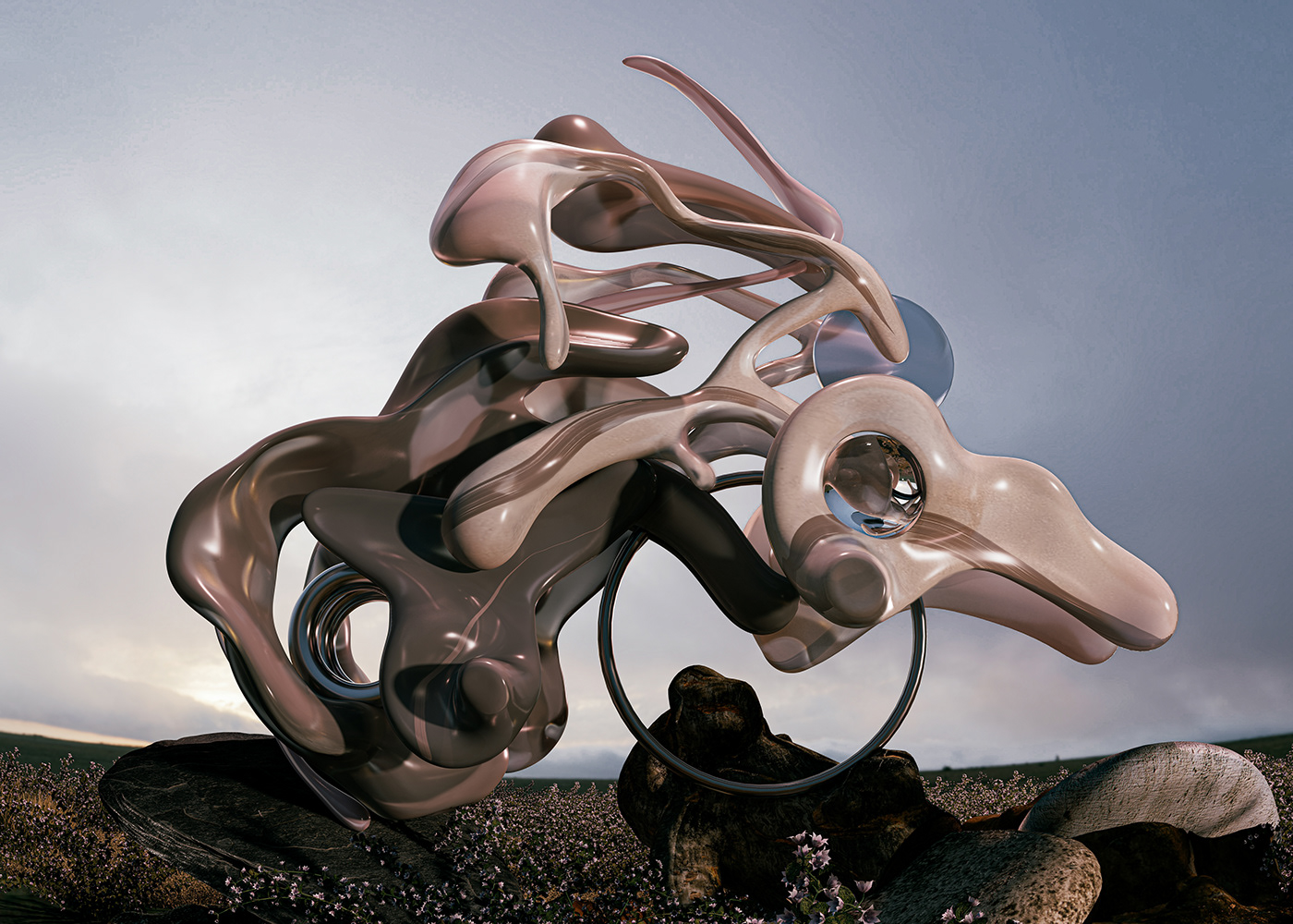 3D CGI contemporary Digital Art  Nature Render science