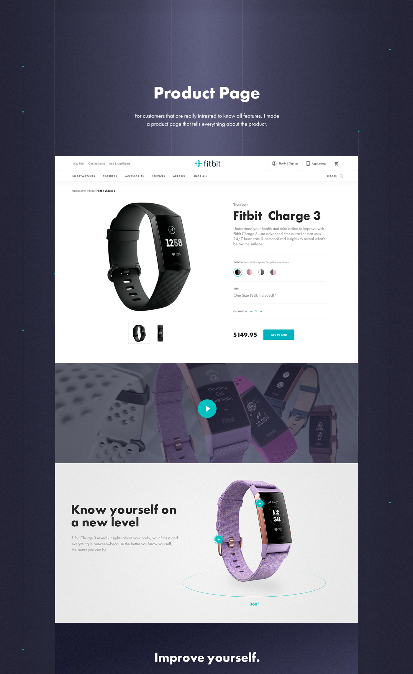 Fitbit redesign concept UI/UX Web Design  Web Store online store concept store design redesign