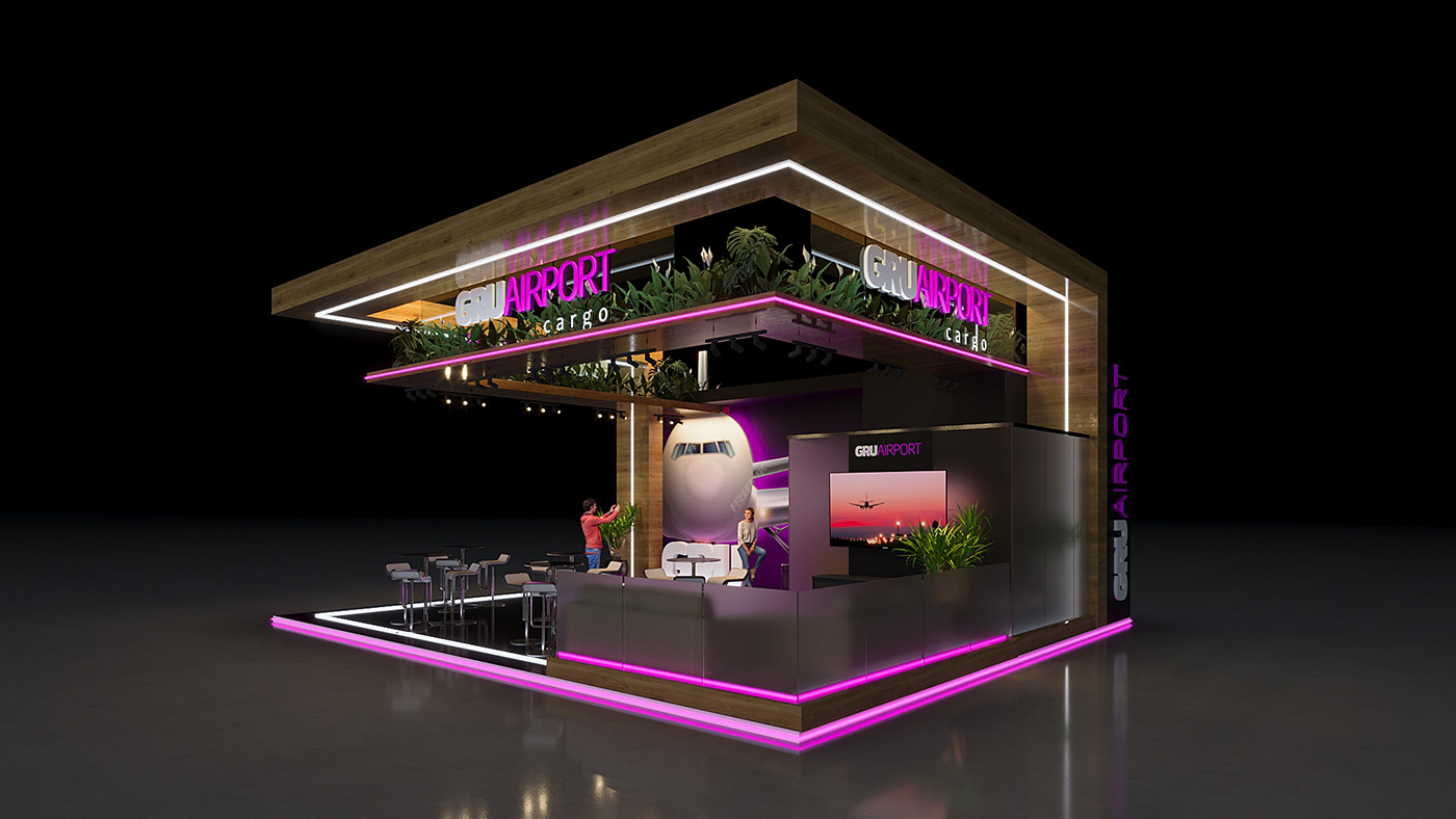 Aviação design Architecture portfolio 3D Render 3ds max corona interior design  modern GRU Airport