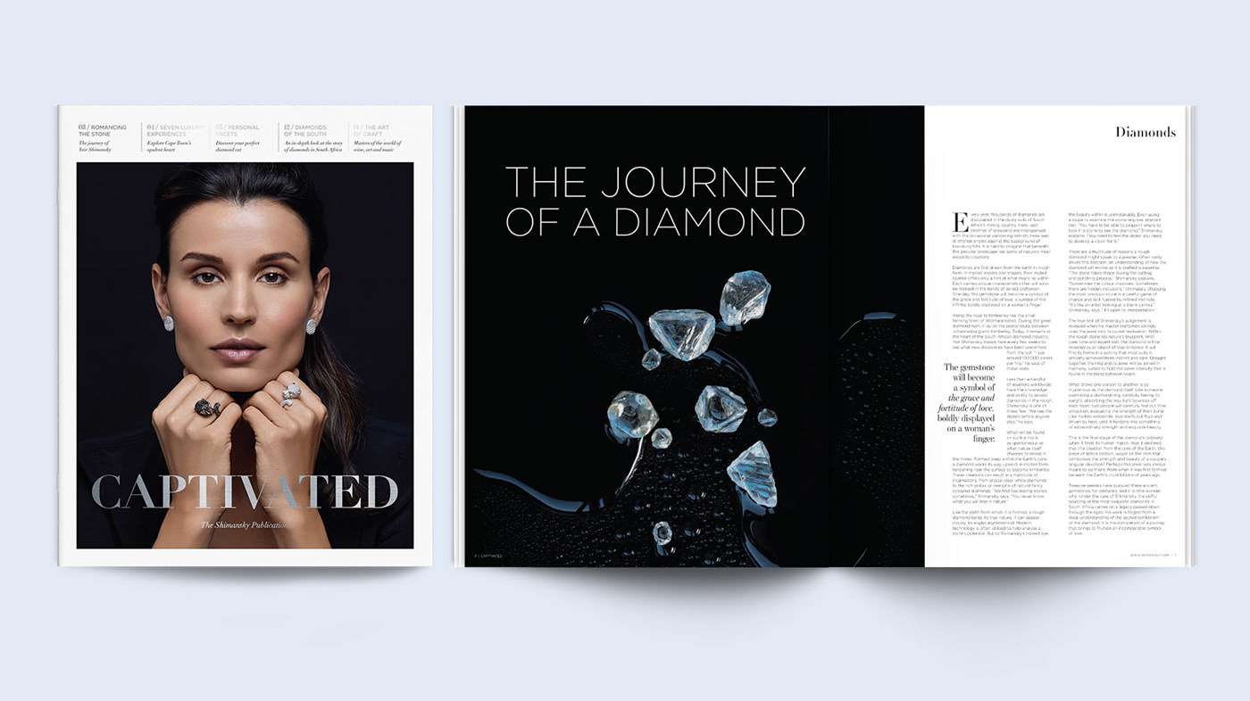 editorial publication Jewellery diamond  graphic design  typography   content Layout design