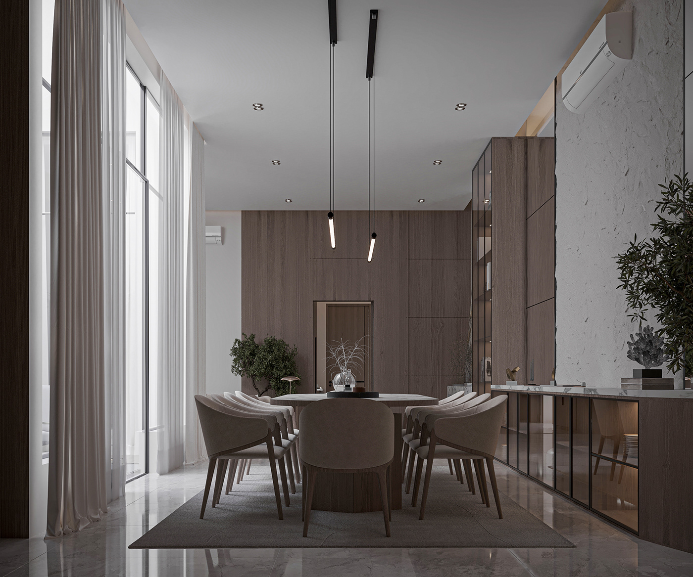 dining room interior design  architecture Render corona modern living living room diningroom visualization
