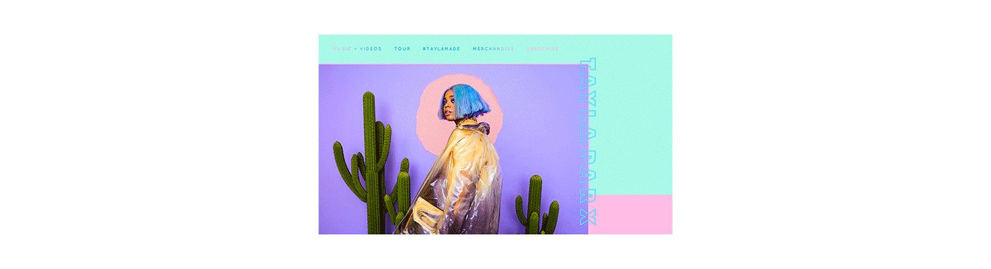 pink Webdesign UI/UX cactus music gradient ArtDirection artist colorful pastel