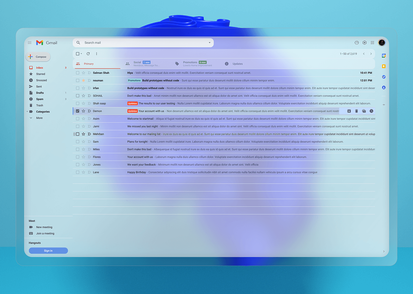 Figma uiux google dashboard glassmorphism GMail colour e-signature Email Design custom email