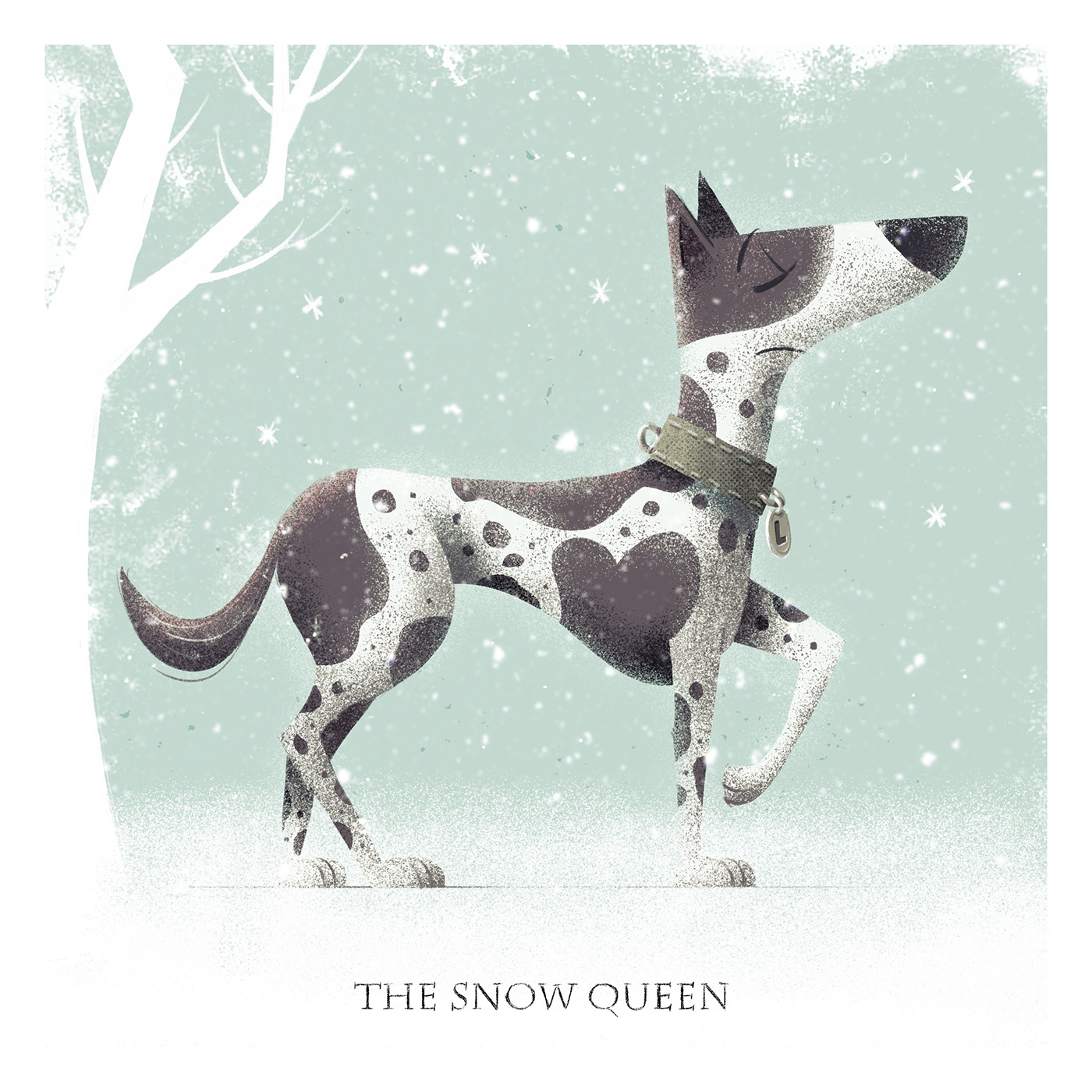 snow queen dog ILLUSTRATION  digital illustration