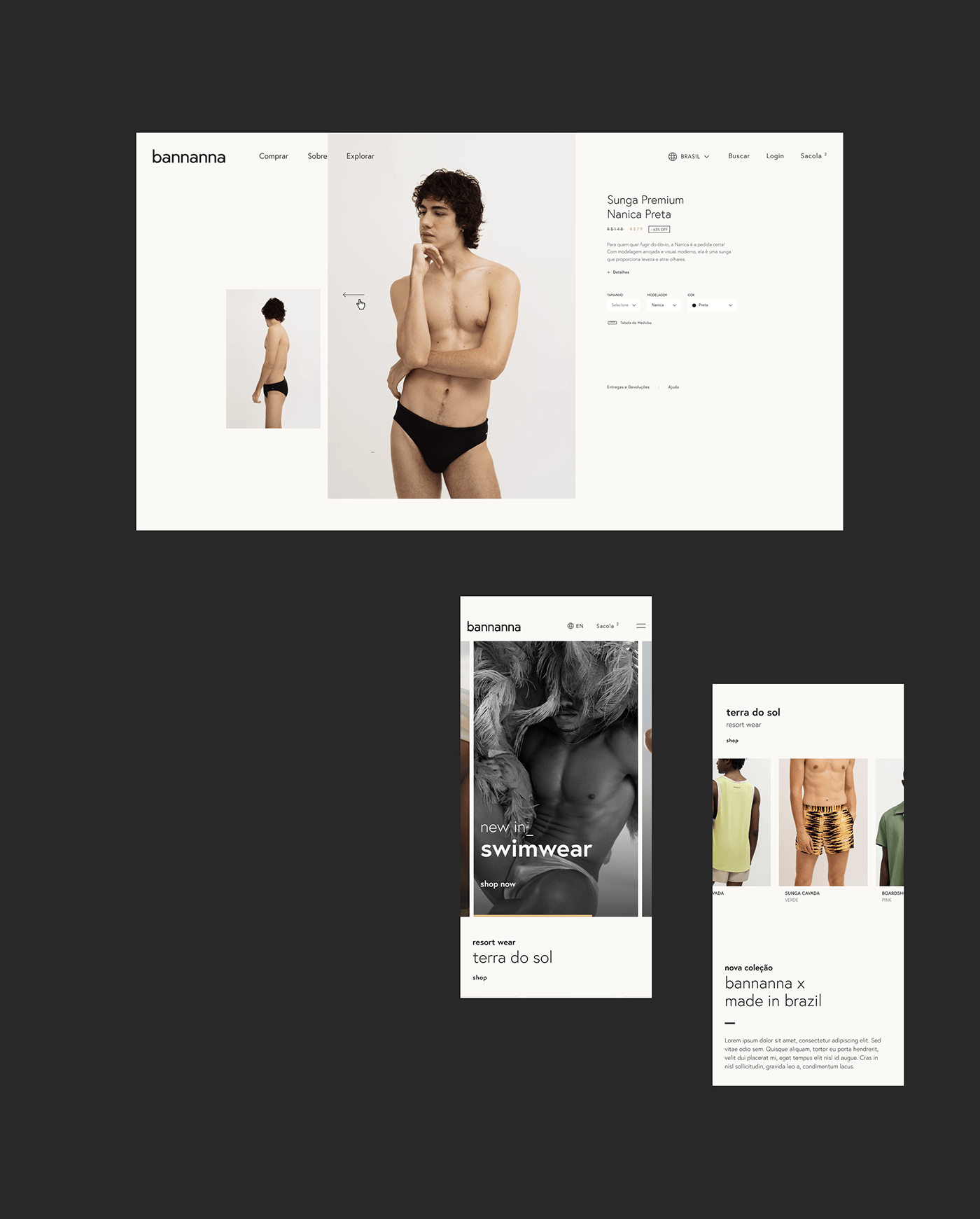 branding  editorial site swimwear tecnology Tropical ui design