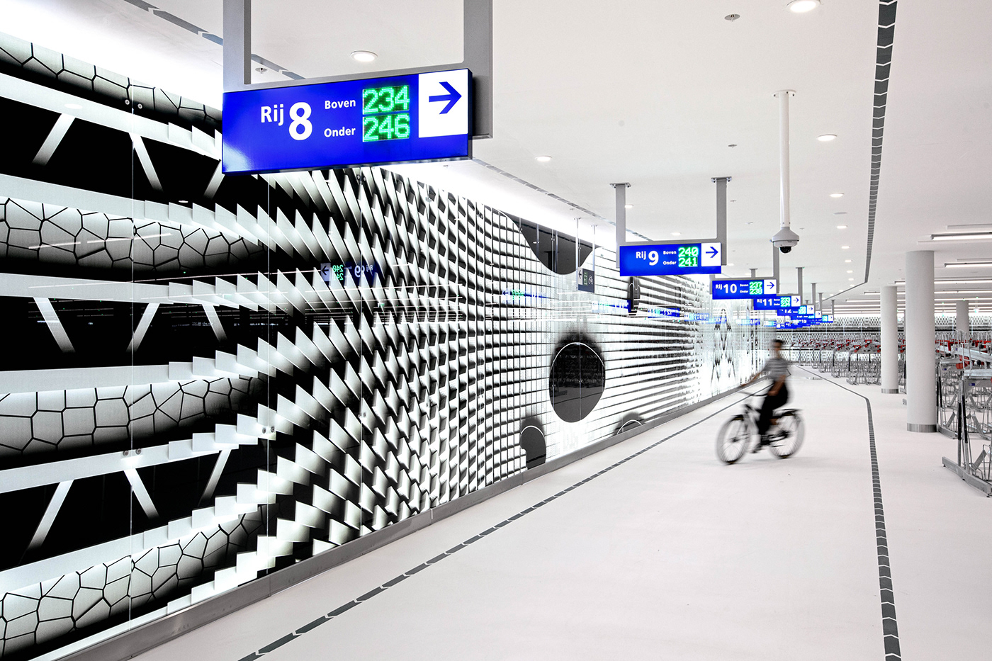 spatial branding Bicycles Parking Garage Environment design Tessellation graphic design placemaking