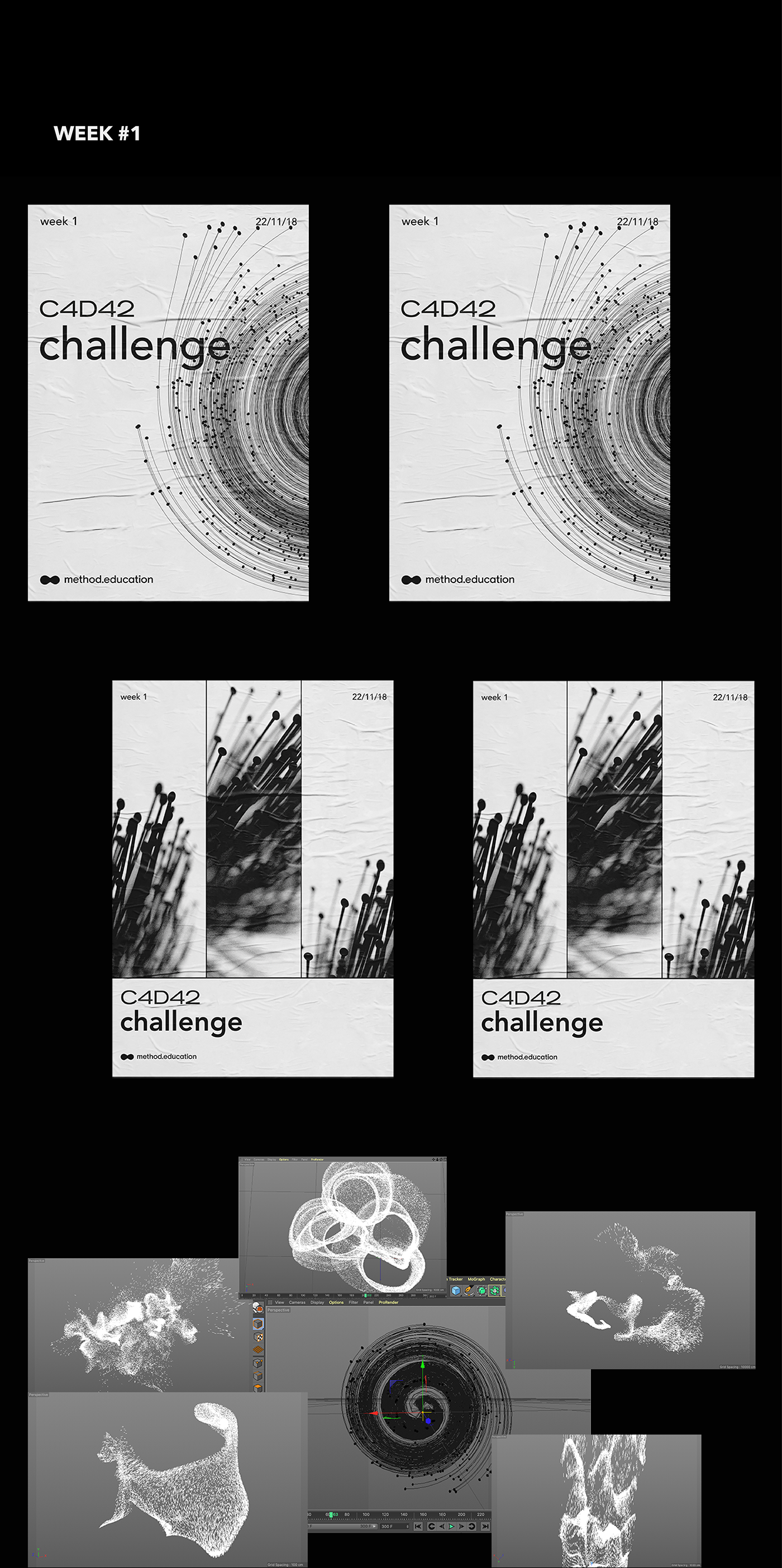 cinema4d particles typography   Black&white simulations c4d42 c4d motion design graphic