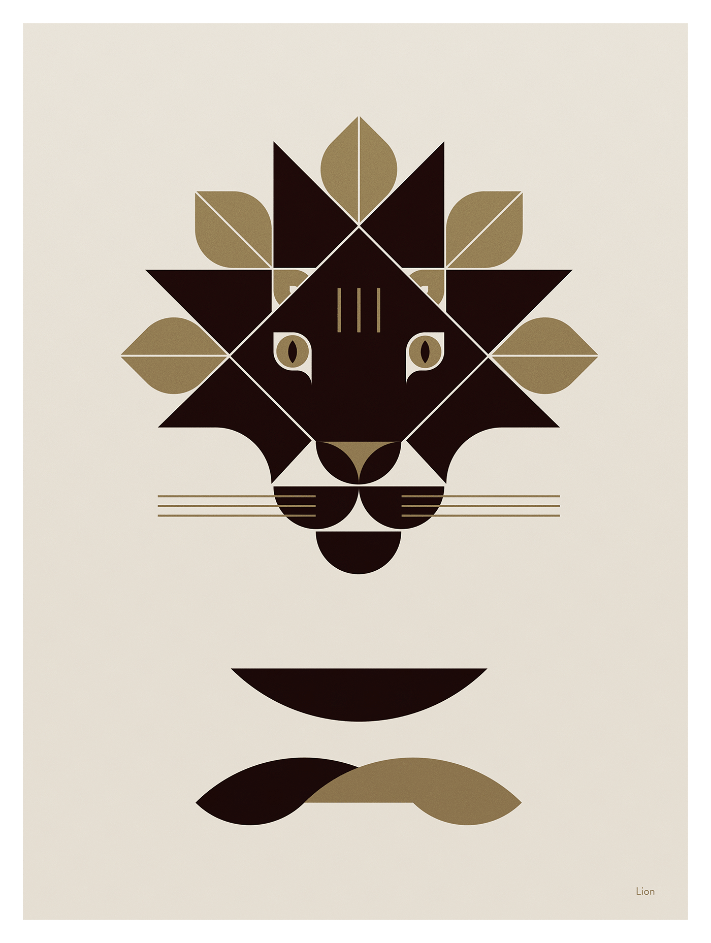 Geometric animals, poster series from Studio Soleil, that created for a various of projects. Lion!