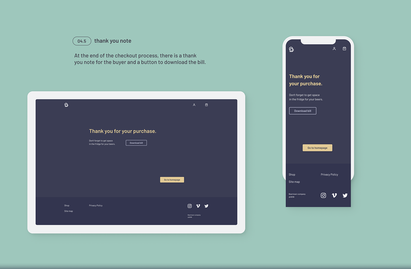 e-commerce desktop mobile prototype Responsive UI design site userflow design system check-out