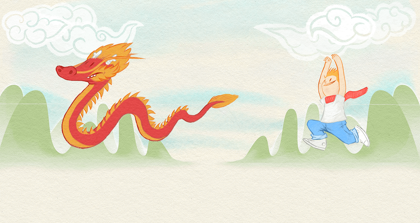 children chinese dragon George Dragon friendship Magic   play joy characters boy animal friends Fun colour wacom intuous5