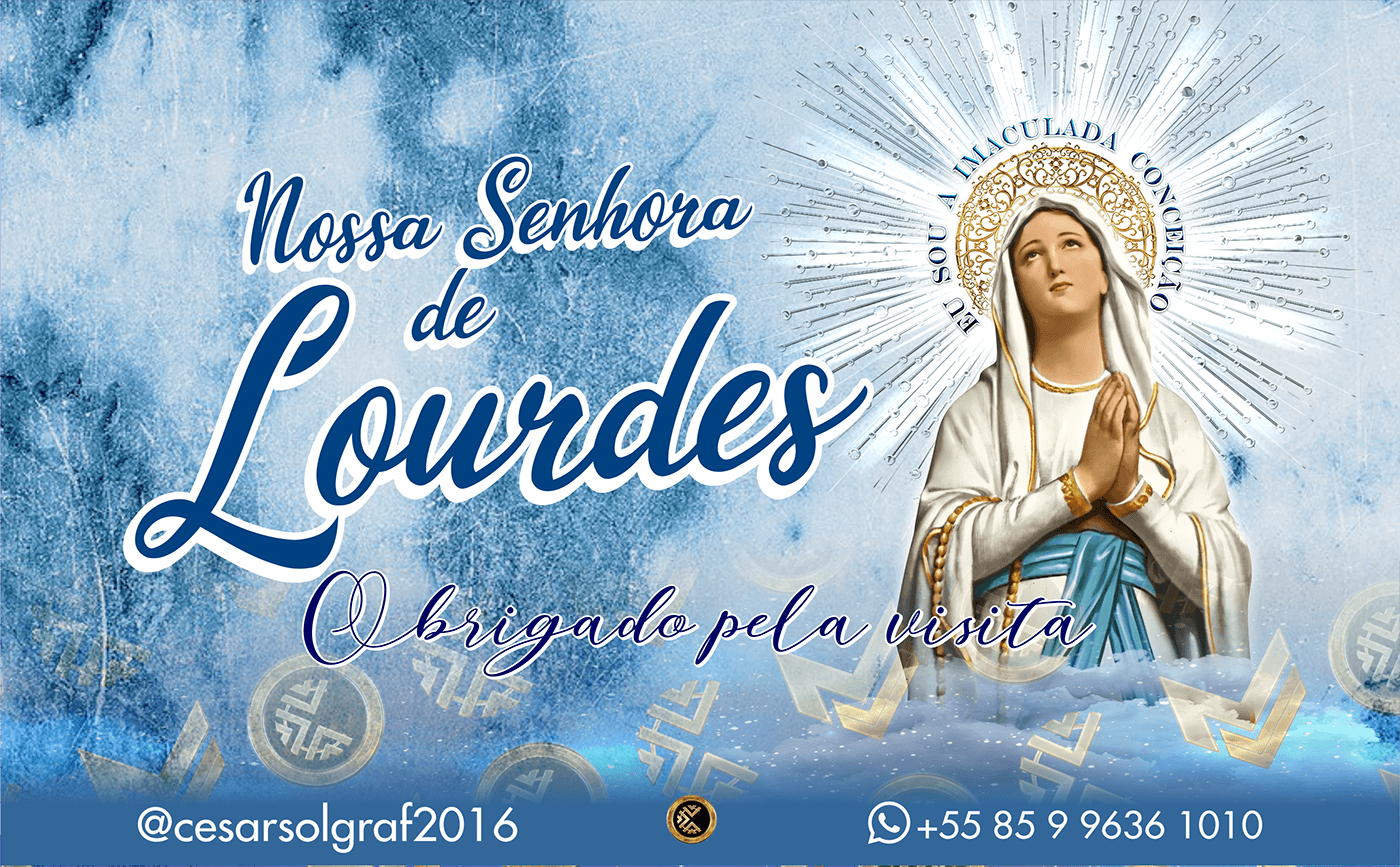 nossa senhora Lourdes france igreja católica Catholic jesus church flyer Social media post God