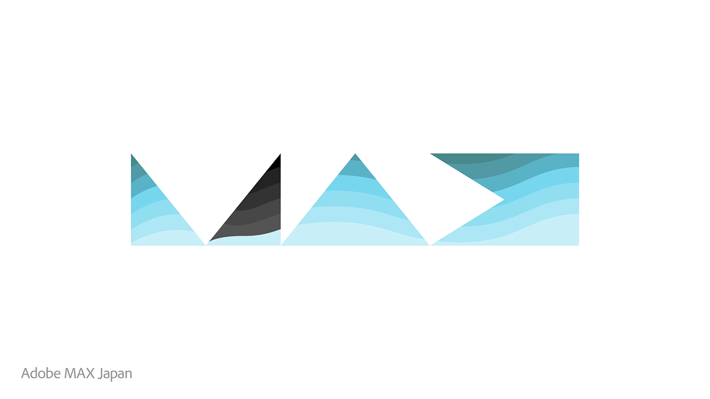 maxjapan graphic design logo Ocean shark blue geometric pattern