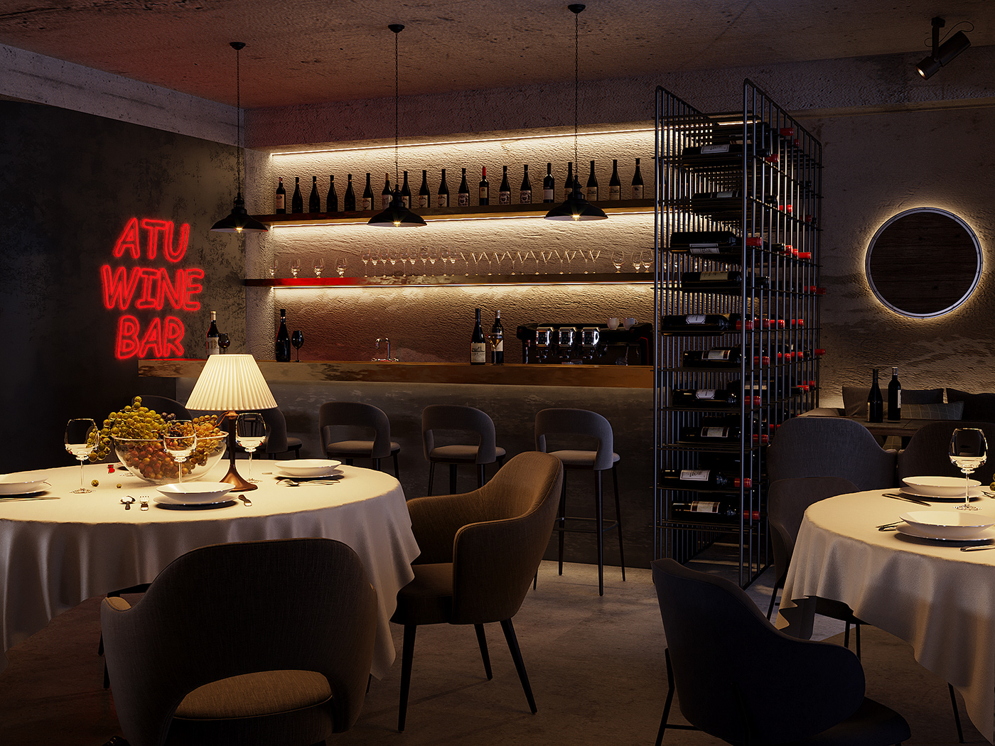 3D design interior Render restaurant visualization