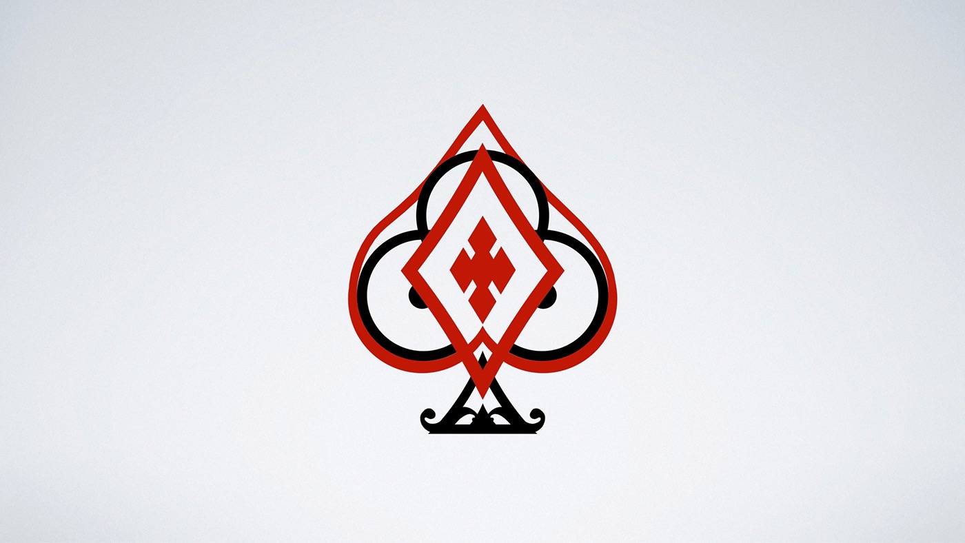 logo Magic   china graphic design  red black pokers