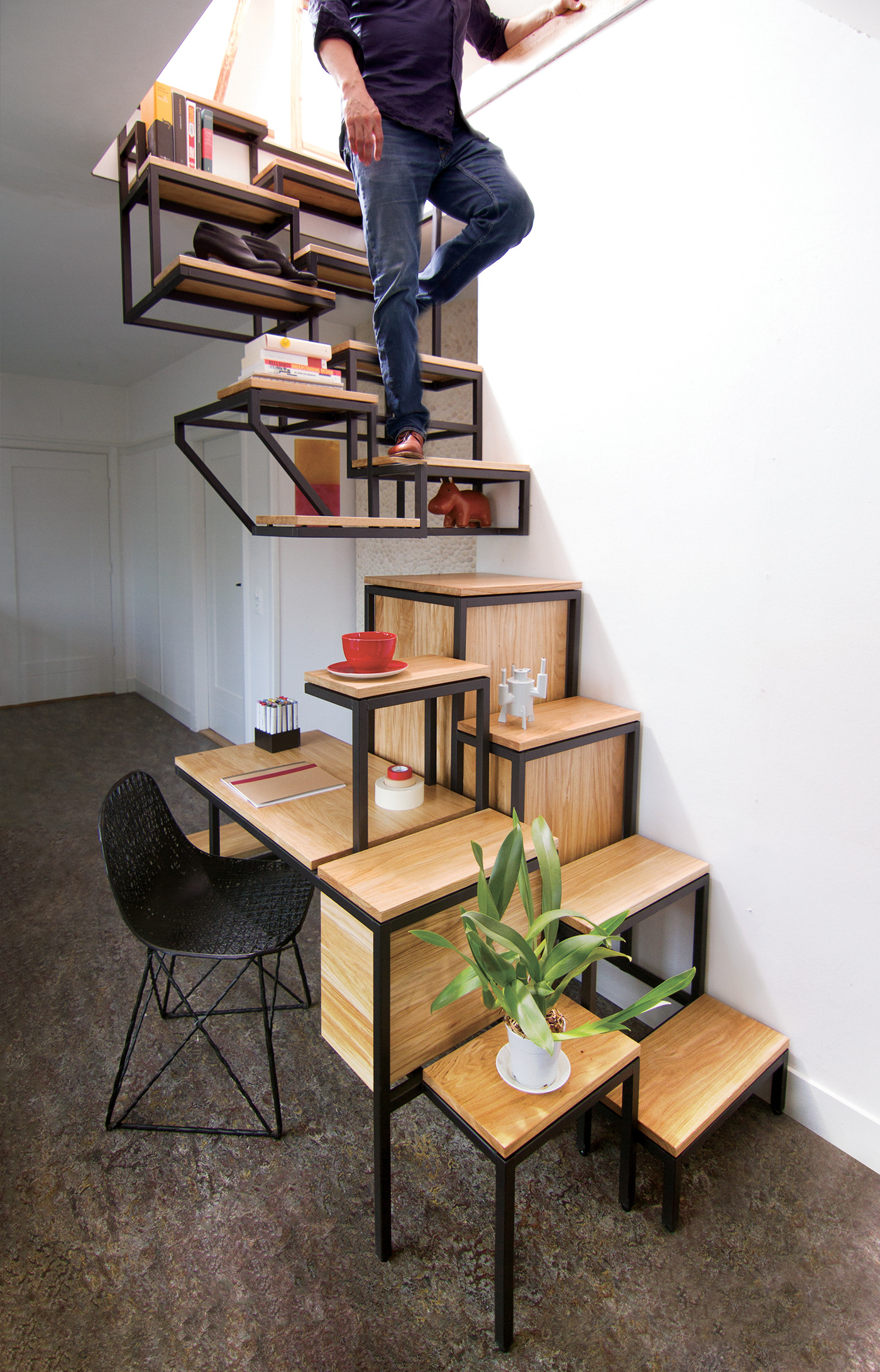 desk Staircase stairs storage structure