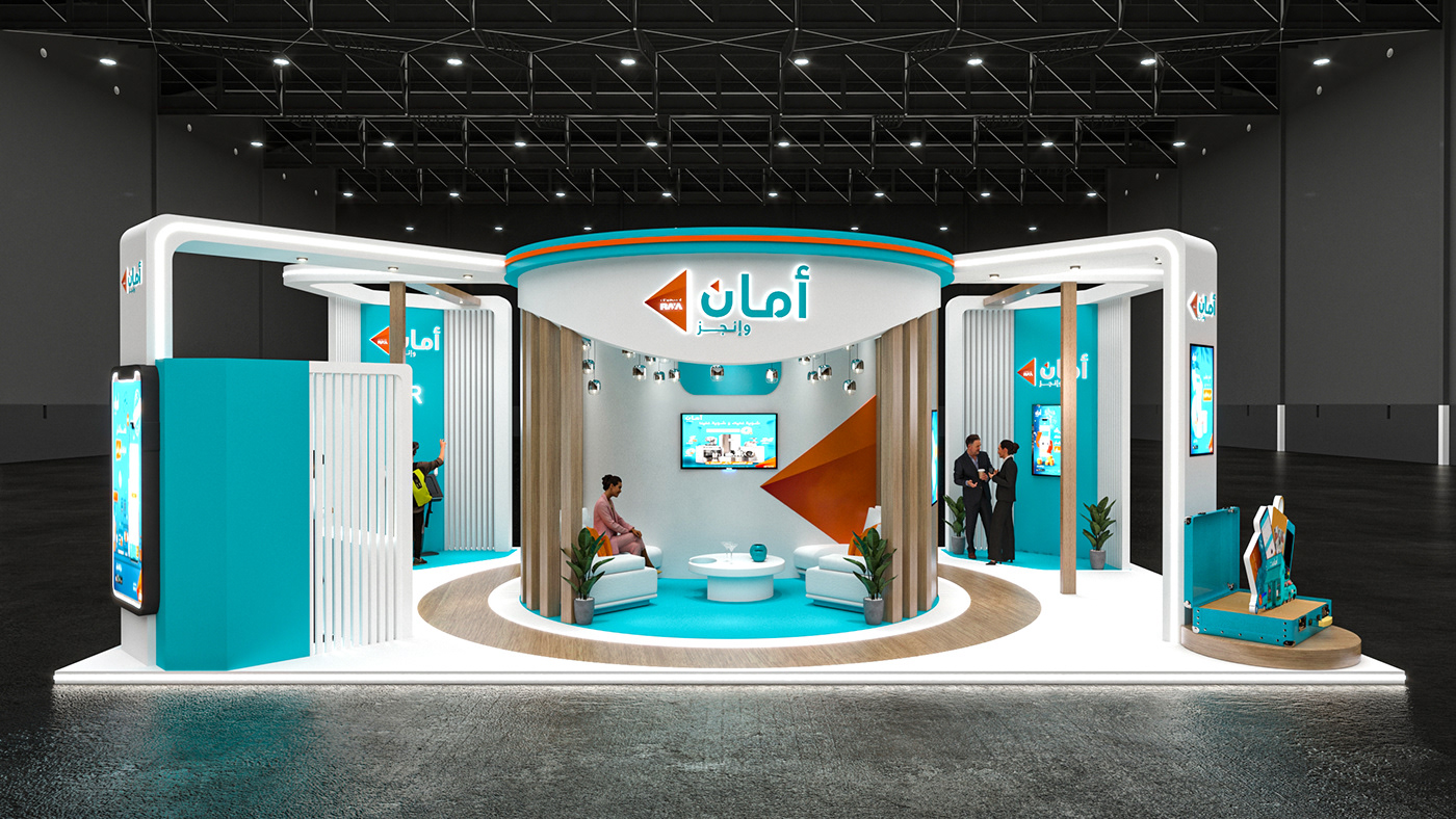 Aman Exhibition  stand design Advertising  booth egyptian designers Event Exhibition Design  Hall new