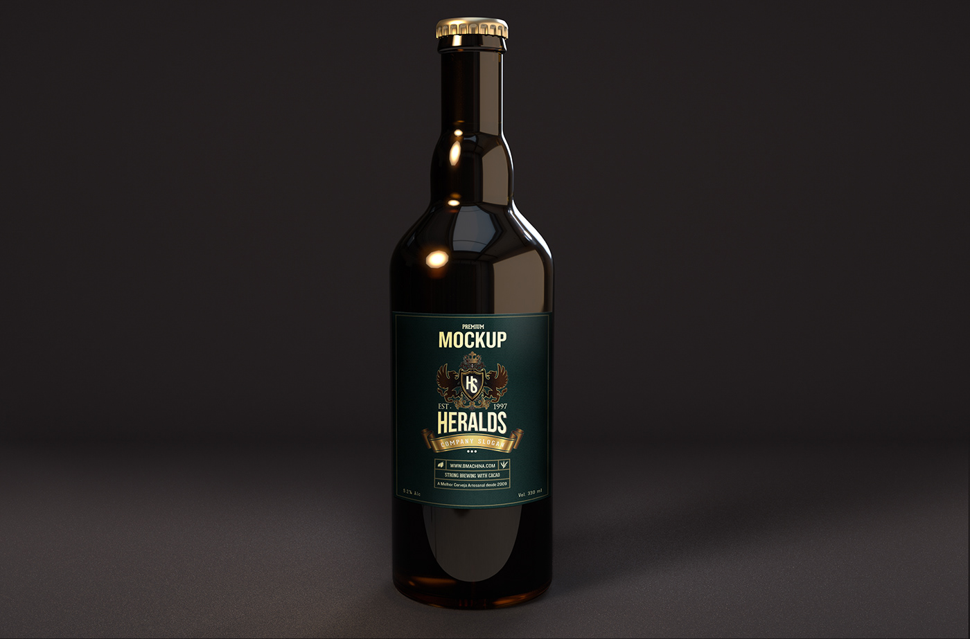 Mockup design bottle beer drink editable smartobject   template photoshop psd
