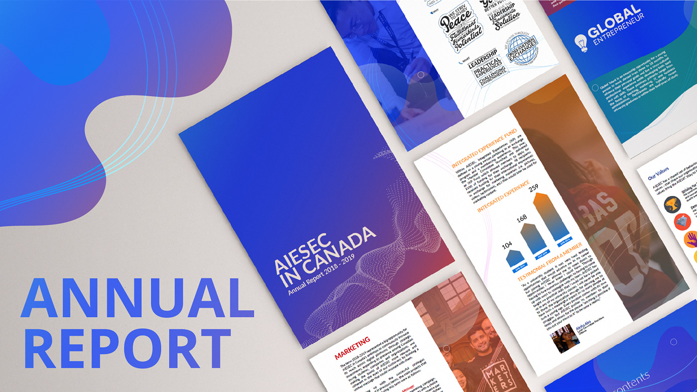 2020 trends ANNUAL cover design editorial design  gradient ILLUSTRATION  modern print design  report typography  