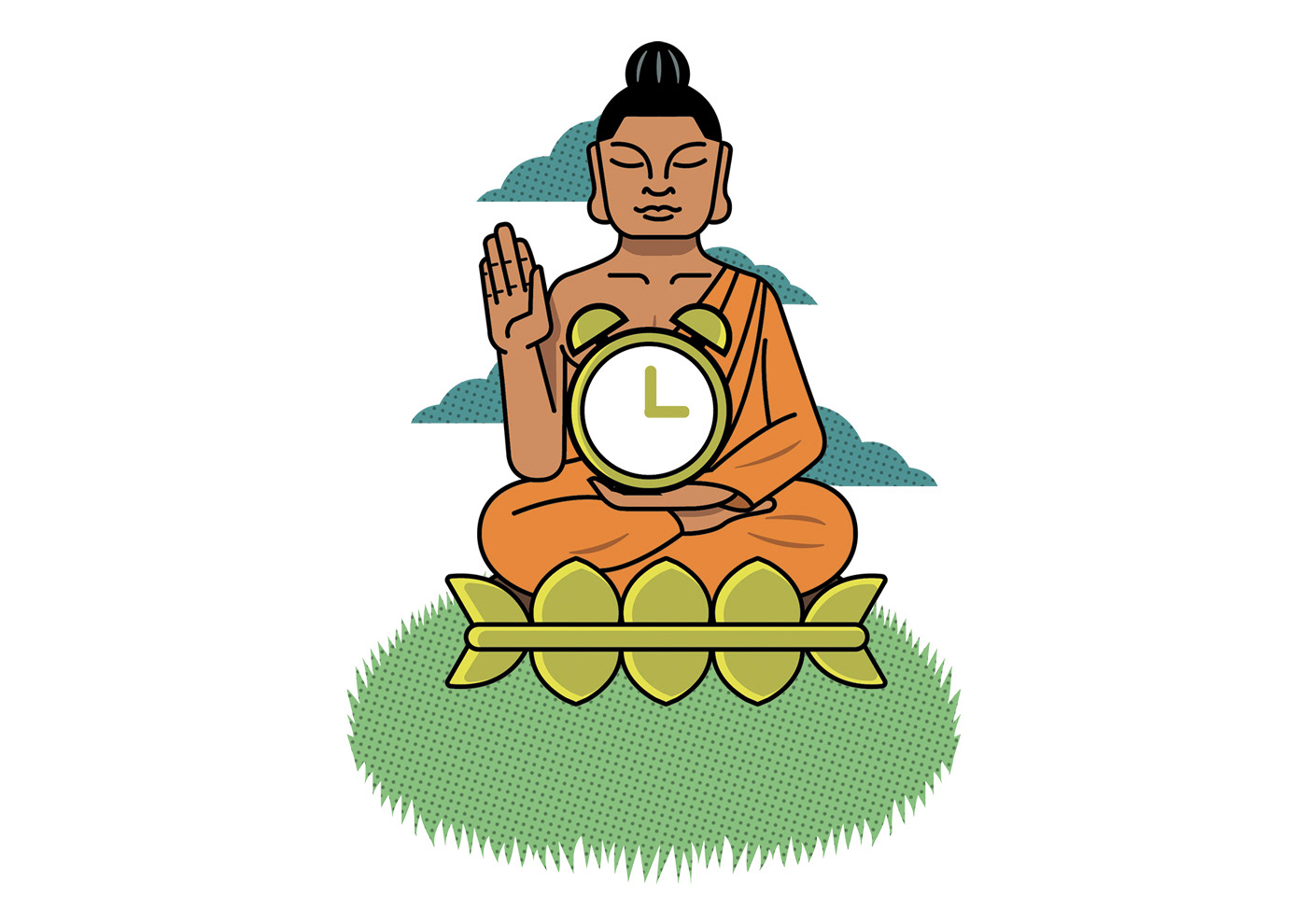 Buddha buddhism darth vader Editorial Illustration luke skywalker magazine meditation mindfullness star wars vector