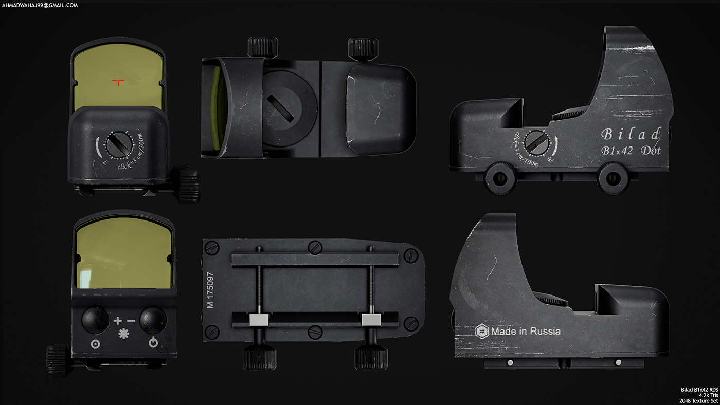 scope 3D Weapon Game Art fusion 360 3d modeling blender Digital Art  hero props