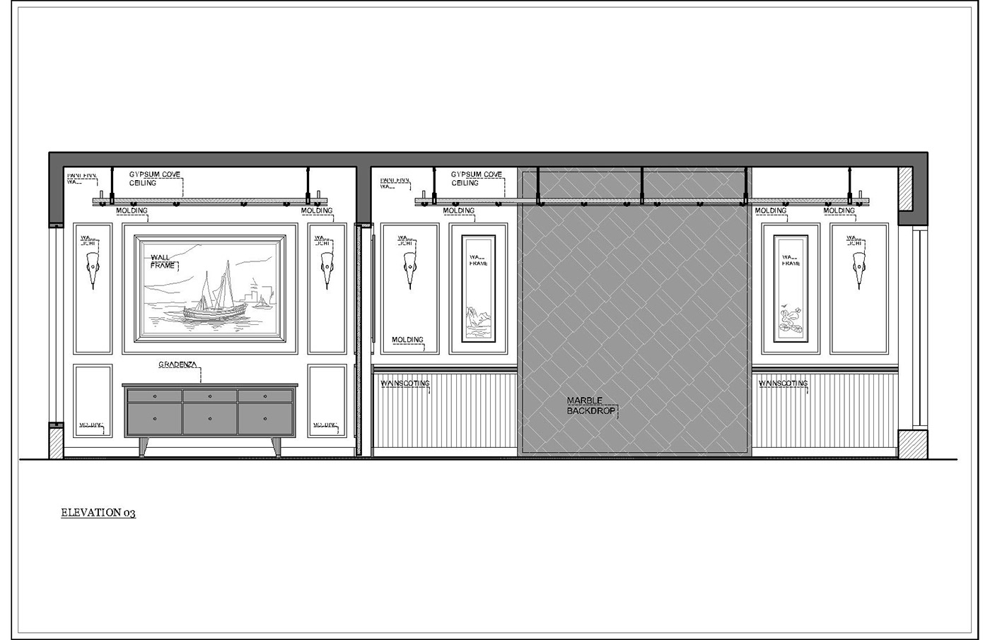 residential architecture interior design  Drawing  dining Interior design autocade 2D