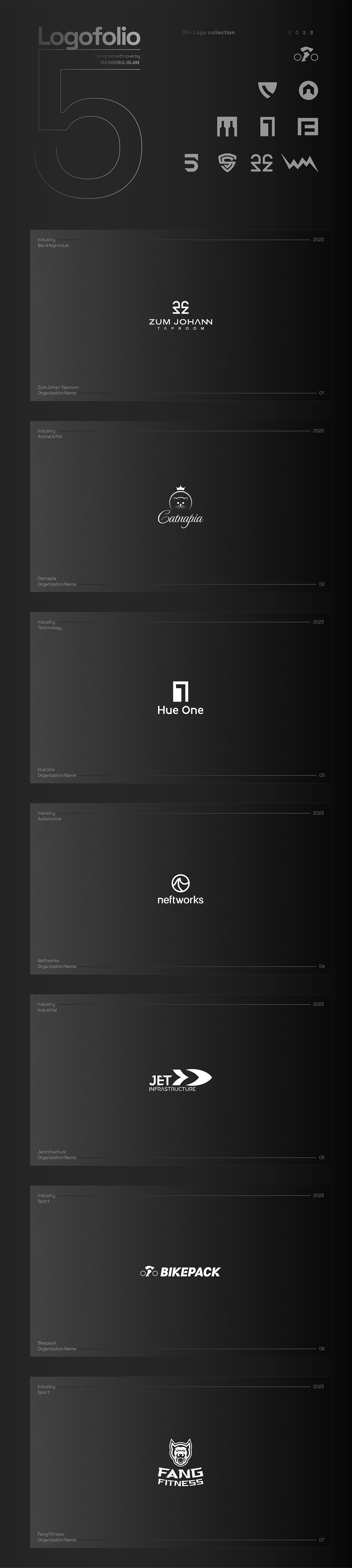 Logo Folio 5. A collection of modern logo design from 2023
