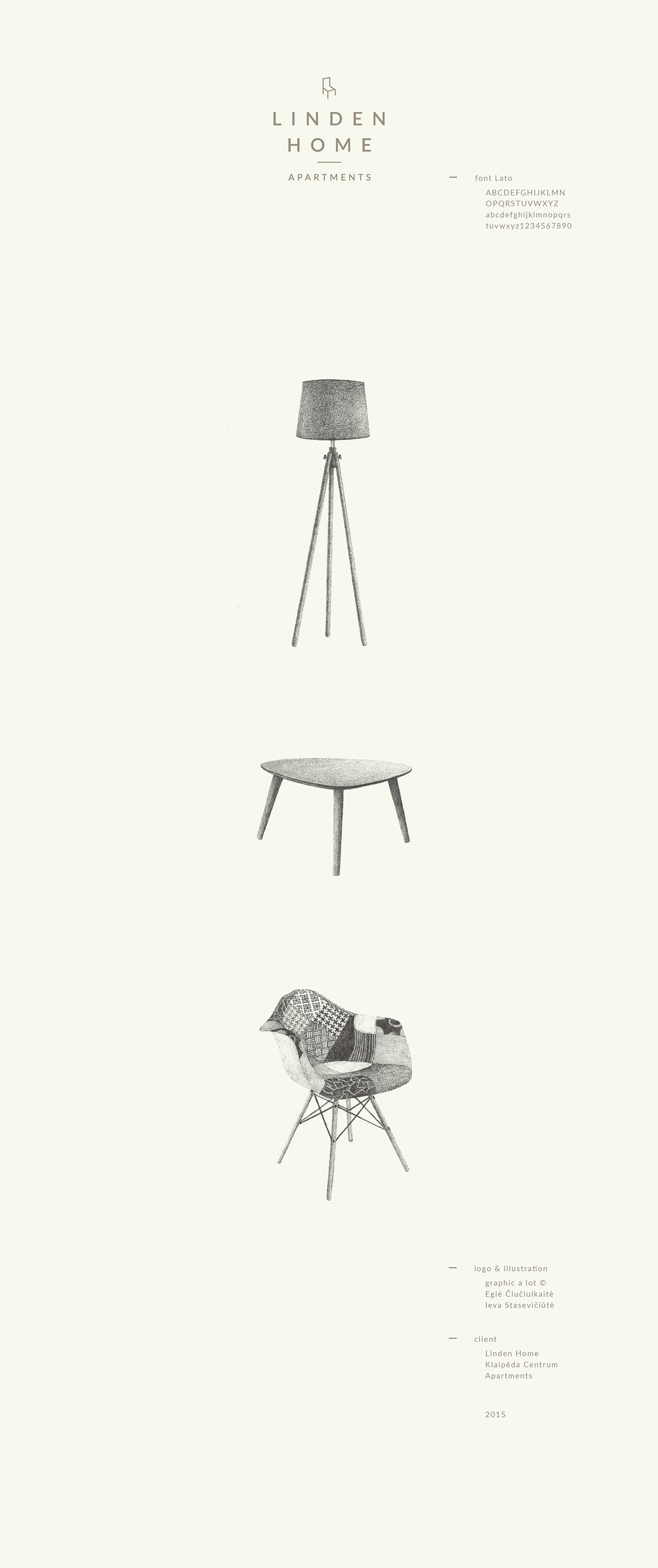 logo graphic design home apartments Interior furniture pencil motion chair linden brand minimal drawings